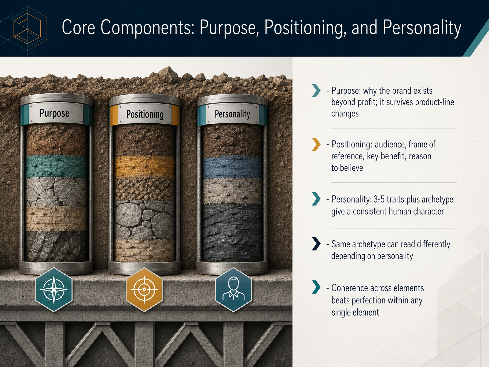 Core Components: Purpose, Positioning, and Personality