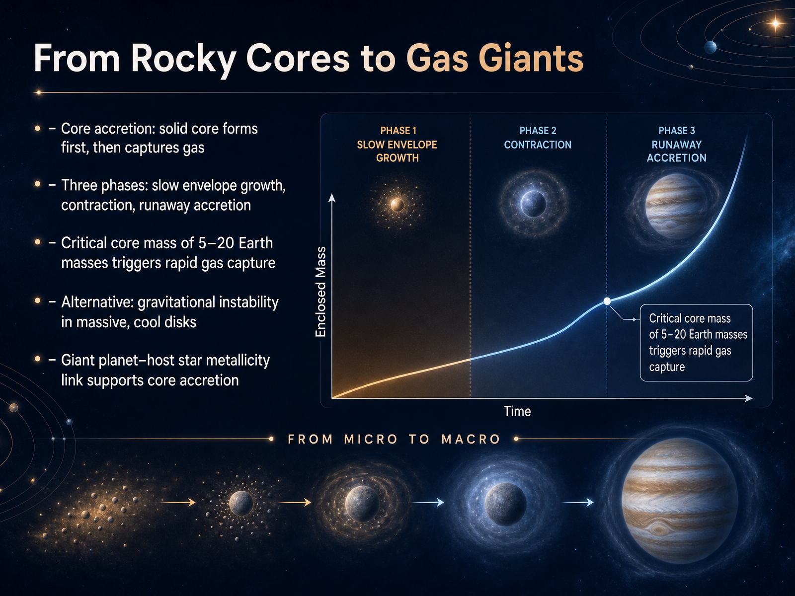 From Rocky Cores to Gas Giants