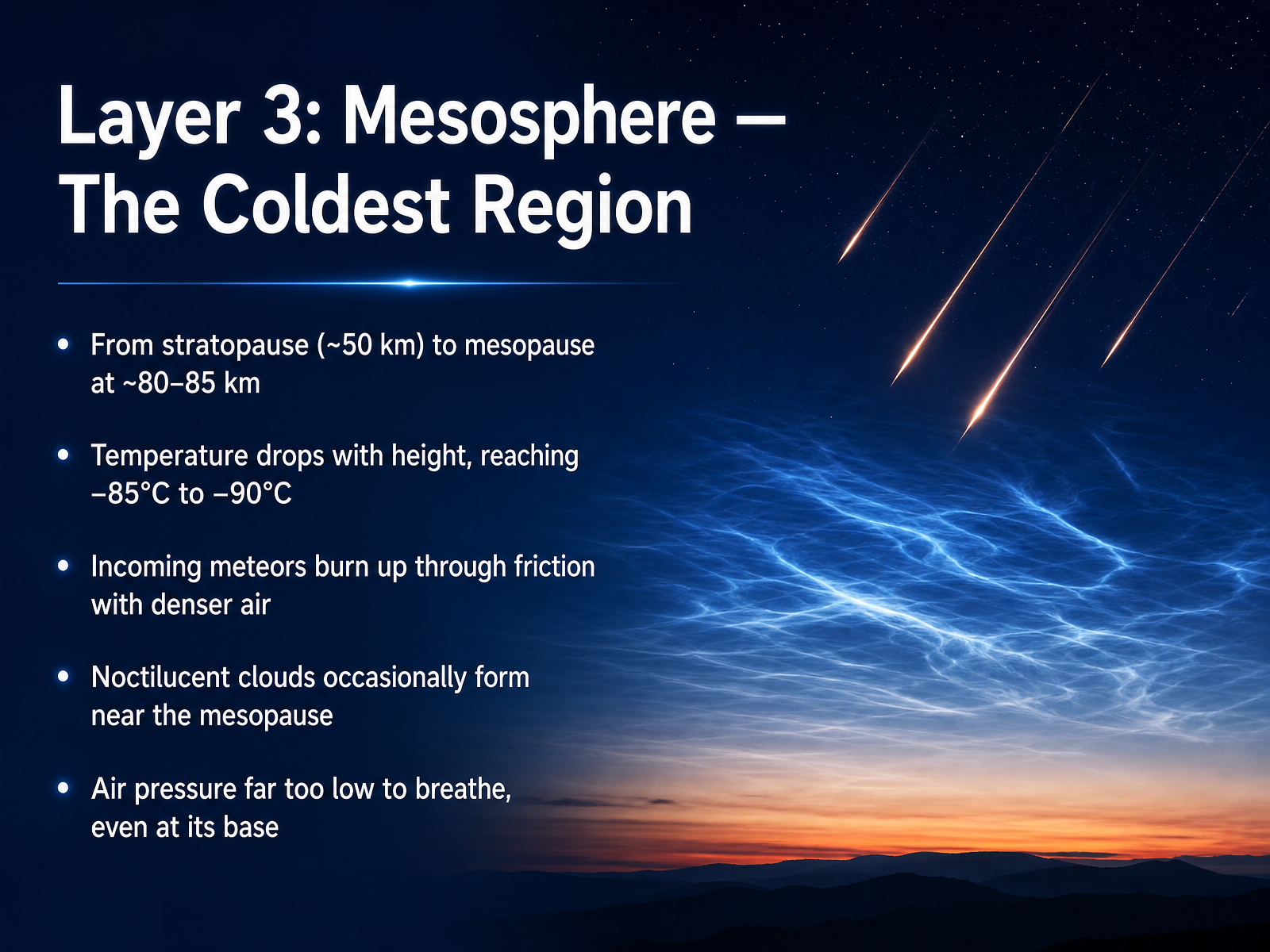 Layer 3: Mesosphere — The Coldest Region