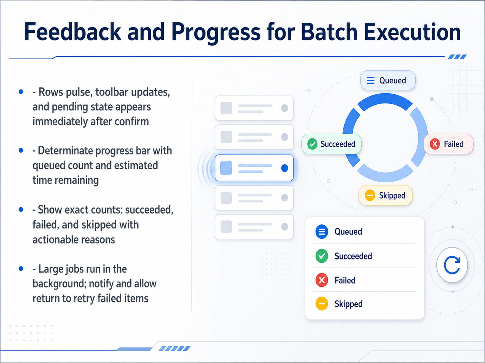 Feedback and Progress for Batch Execution