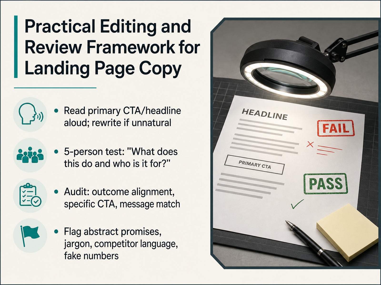 Practical Editing and Review Framework for Landing Page Copy