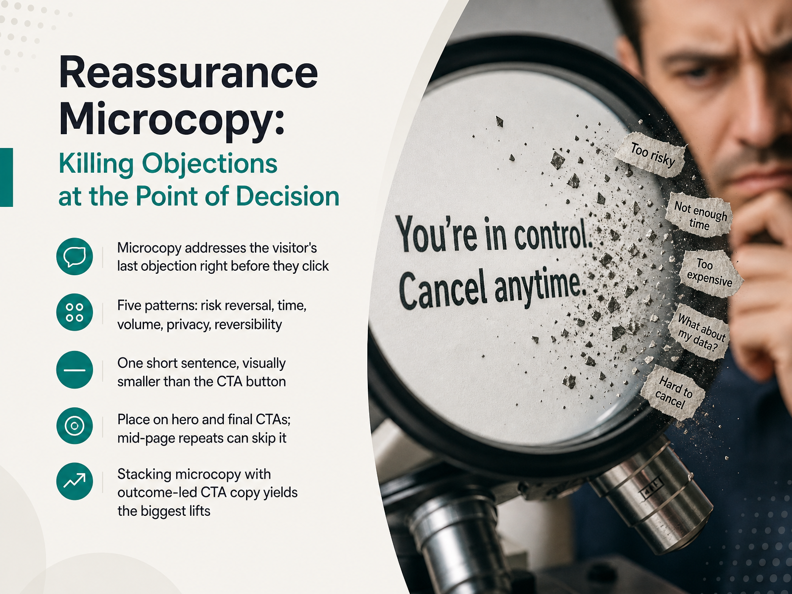 Reassurance Microcopy: Killing Objections at the Point of Decision