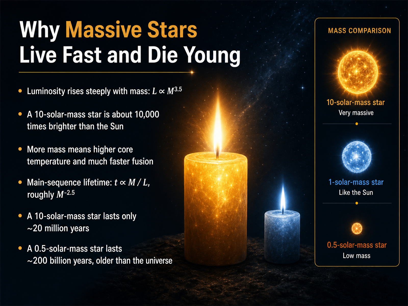 Why Massive Stars Live Fast and Die Young