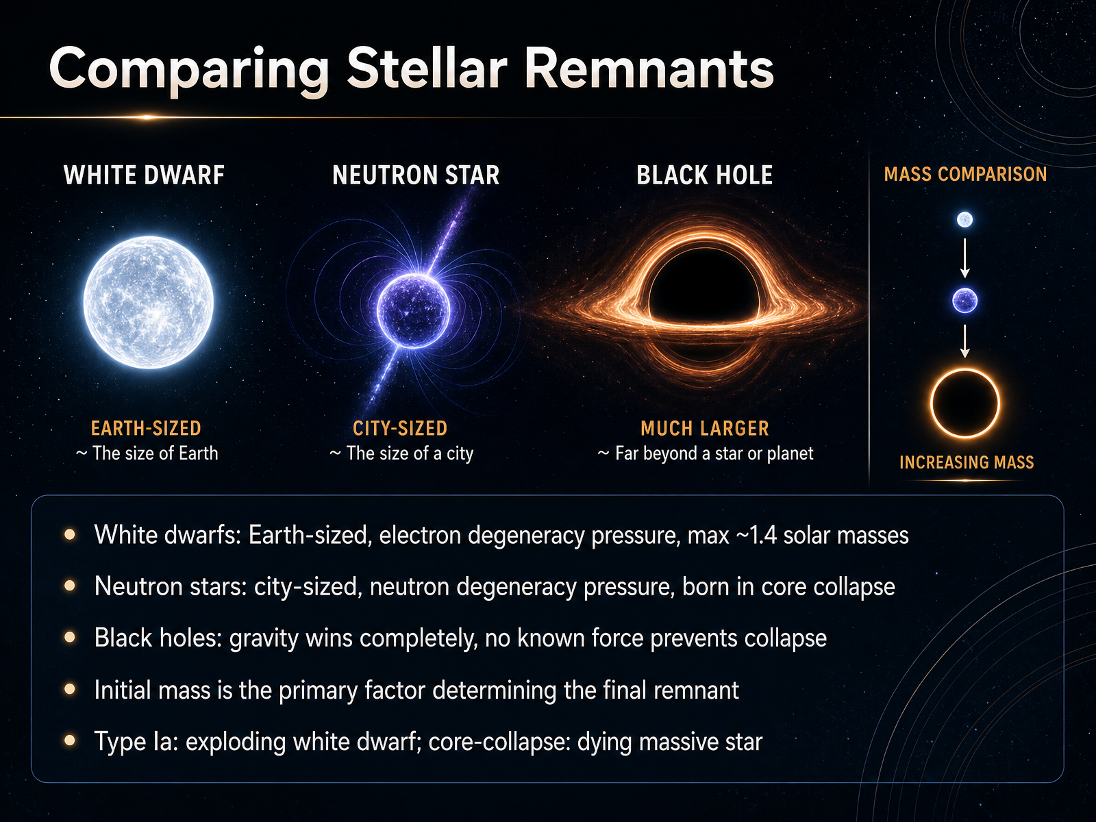 Comparing Stellar Remnants