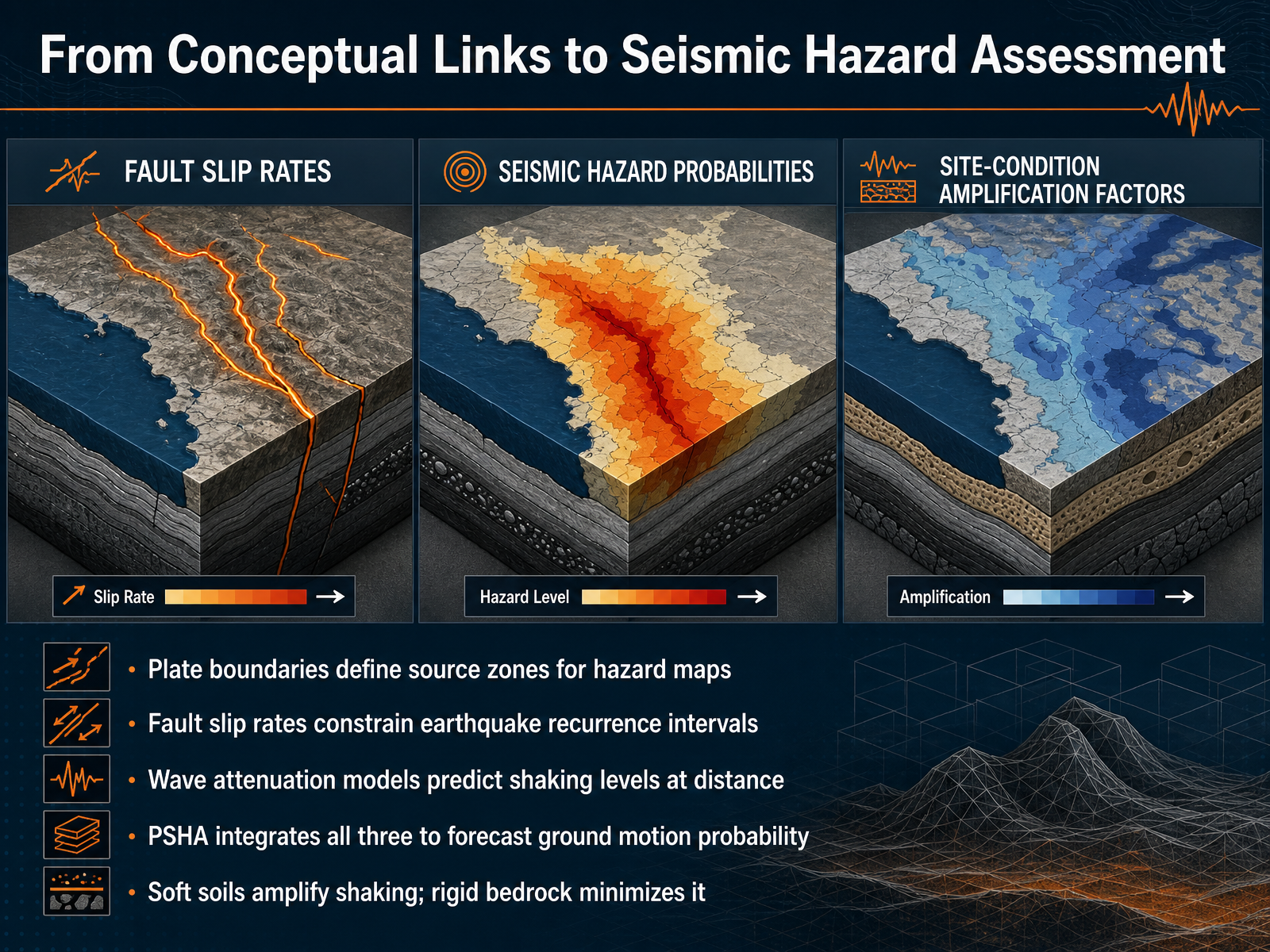 From Conceptual Links to Seismic Hazard Assessment