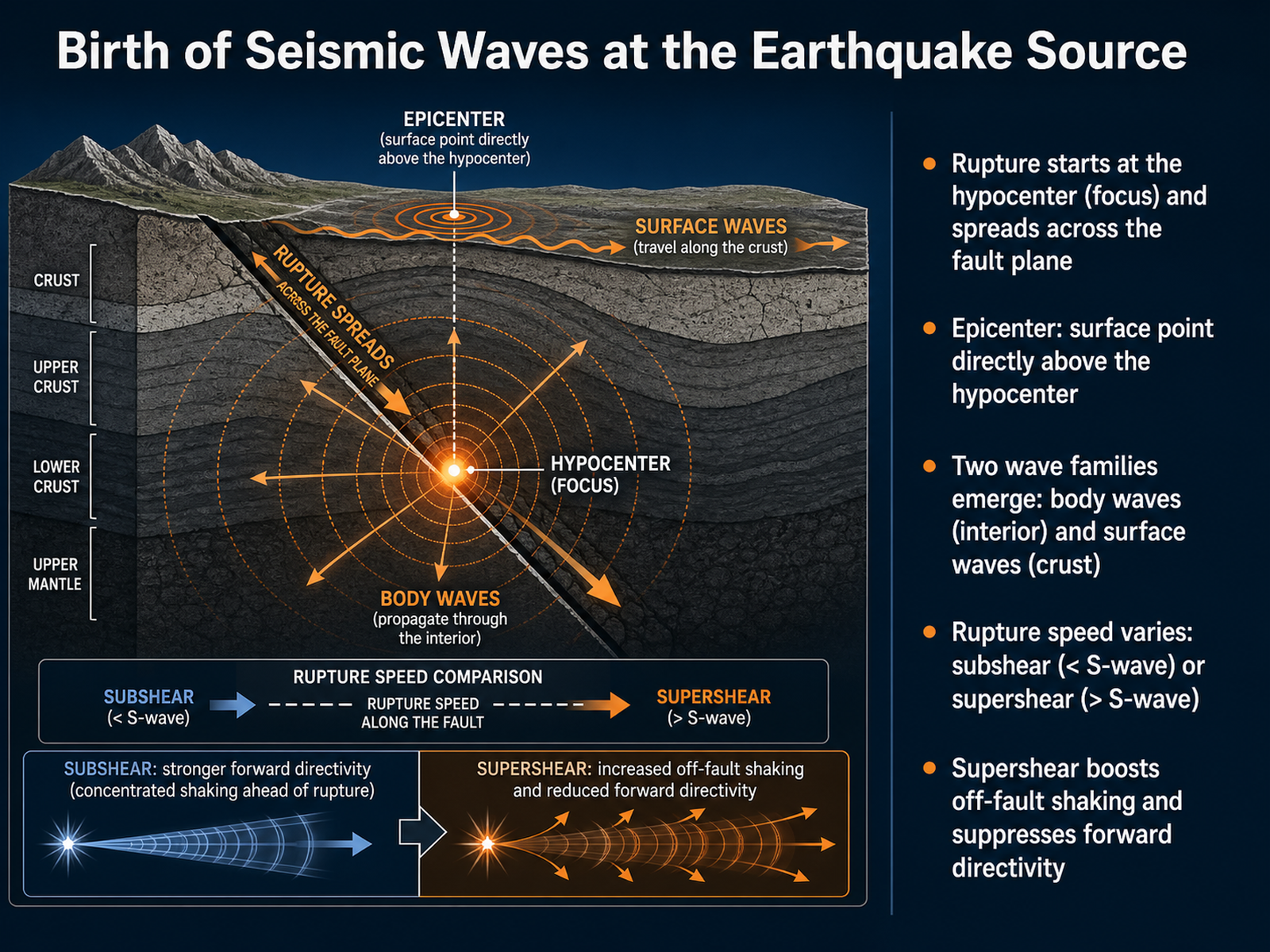 Birth of Seismic Waves at the Earthquake Source
