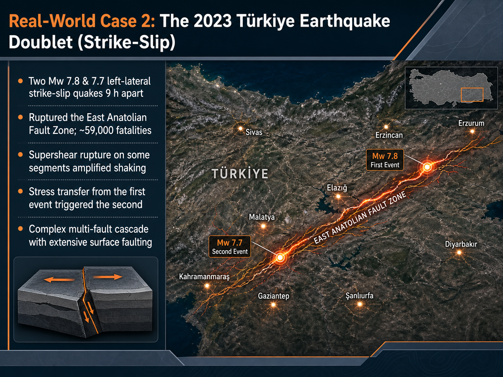 Real-World Case 2: The 2023 Türkiye Earthquake Doublet (Strike-Slip)