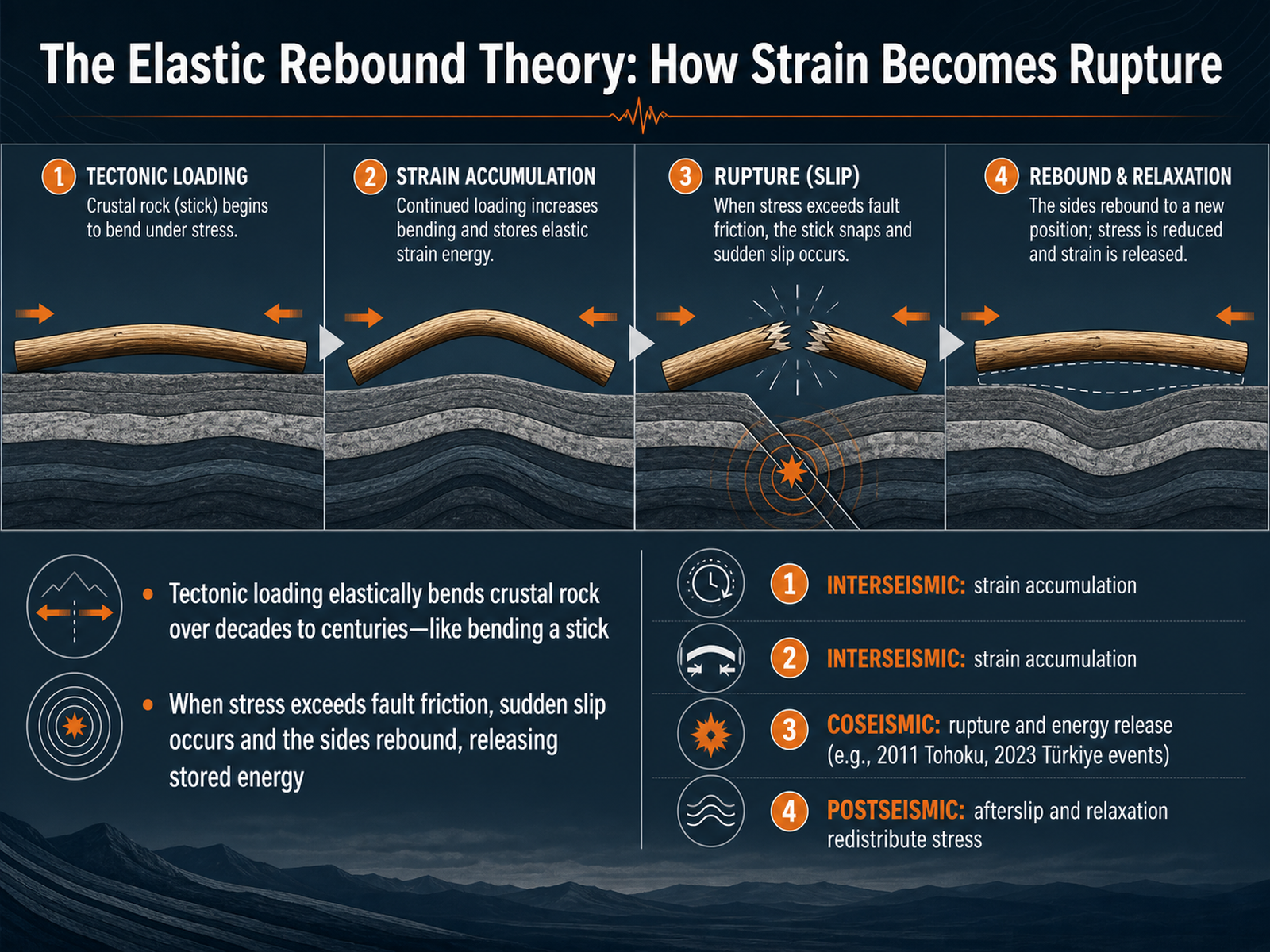 The Elastic Rebound Theory: How Strain Becomes Rupture