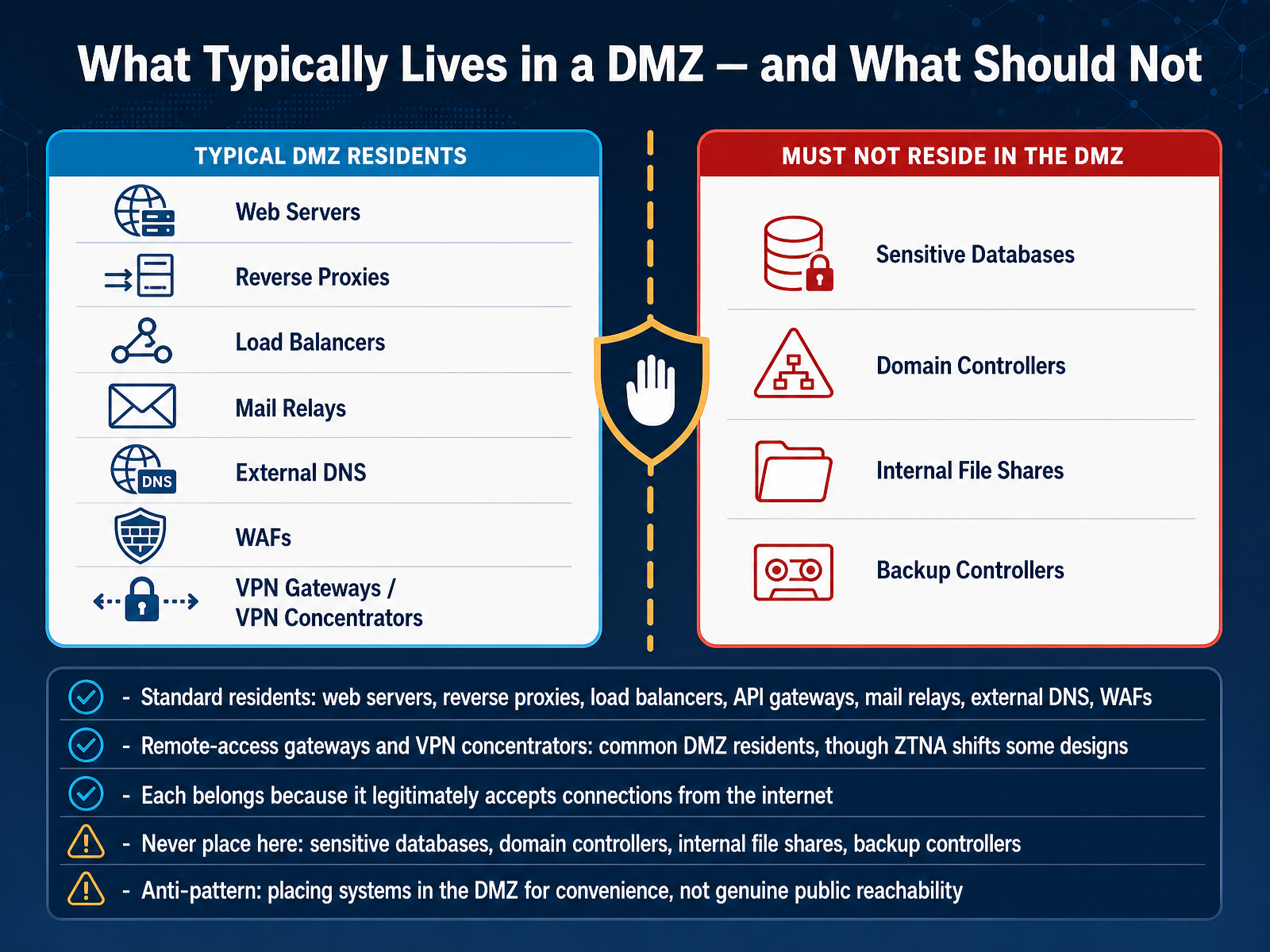 What Typically Lives in a DMZ — and What Should Not