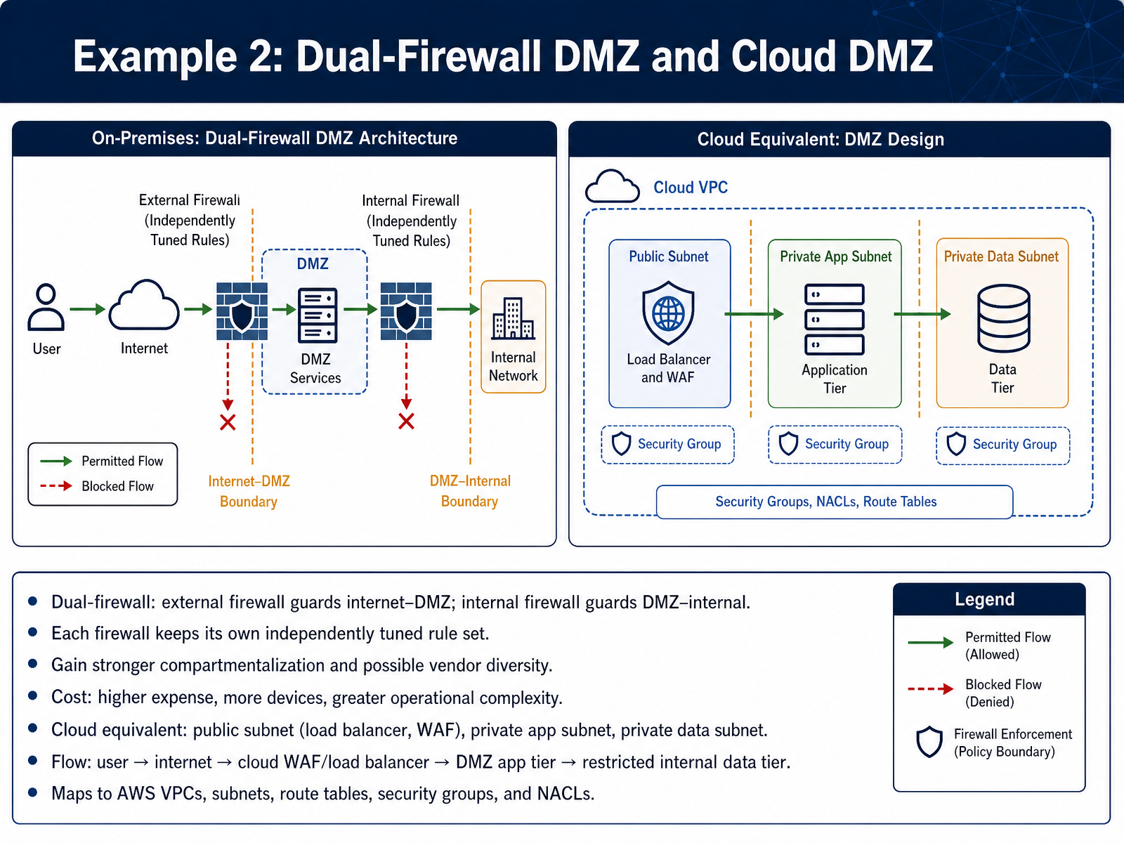 Example 2: Dual-Firewall DMZ and Cloud DMZ