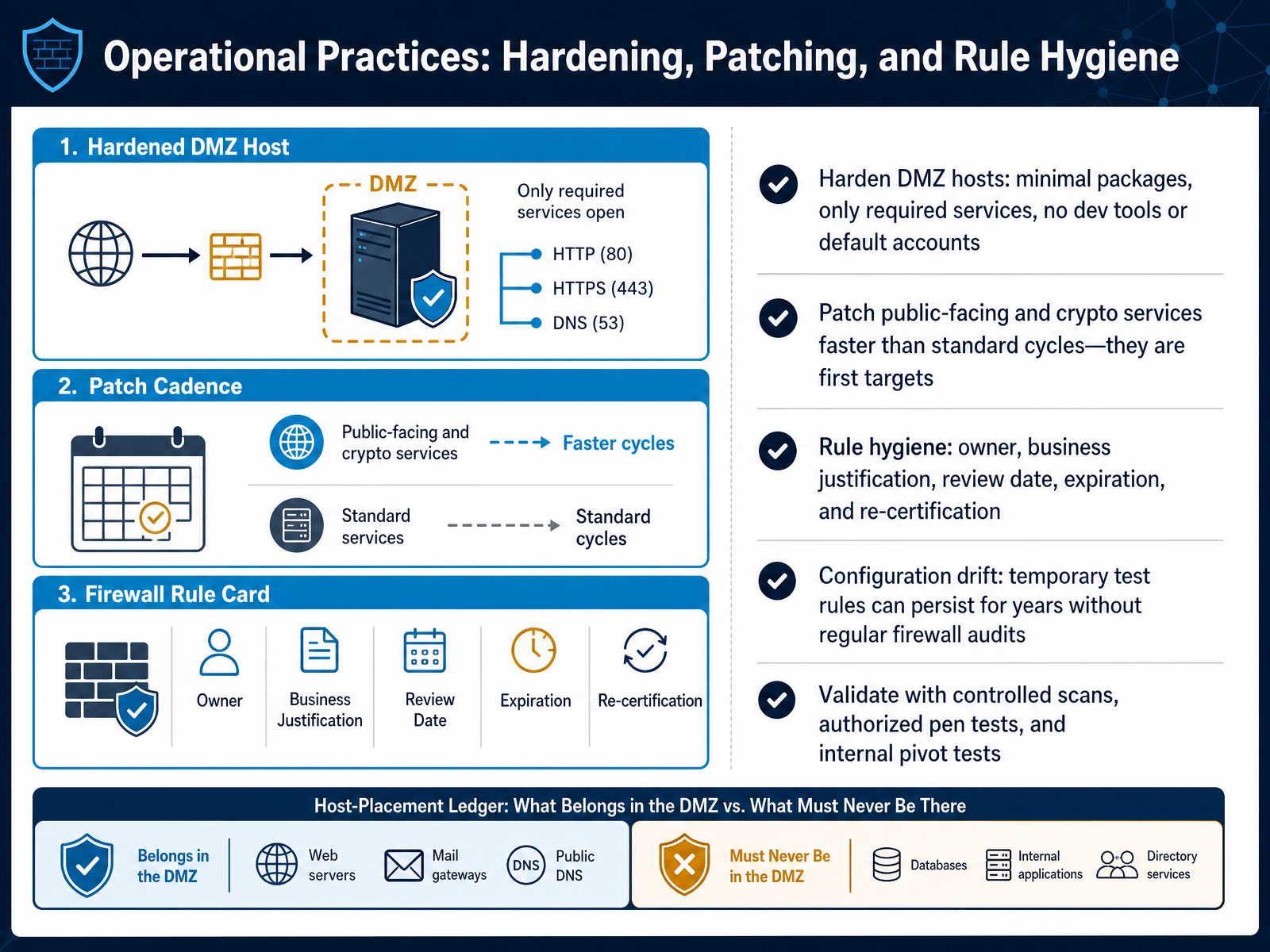 Operational Practices: Hardening, Patching, and Rule Hygiene