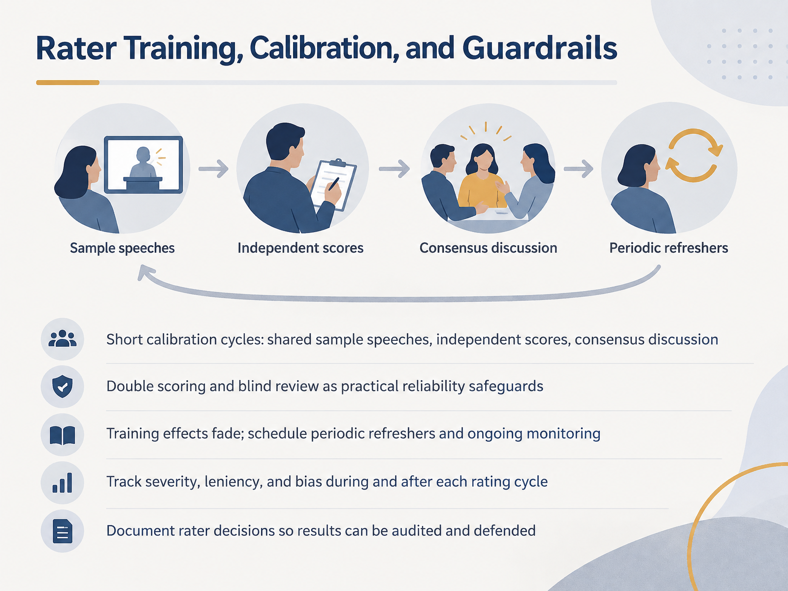 Rater Training, Calibration, and Guardrails