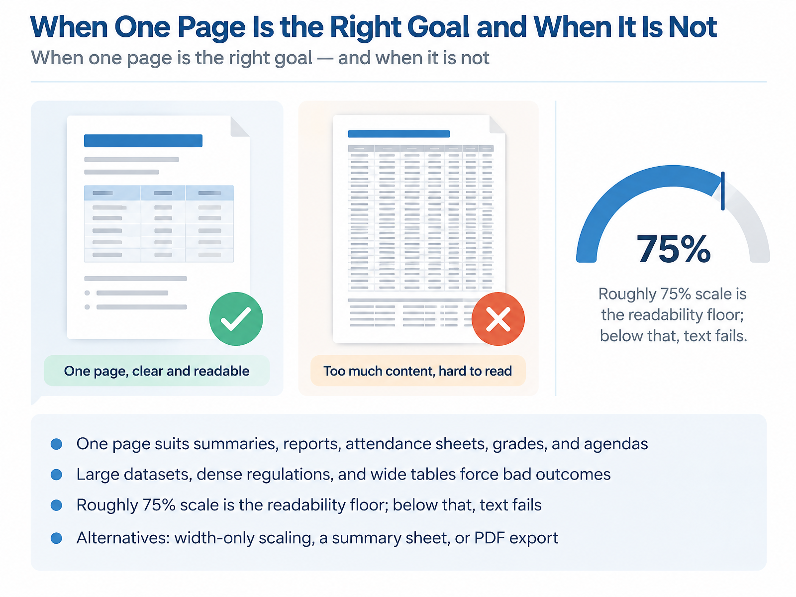 When One Page Is the Right Goal and When It Is Not