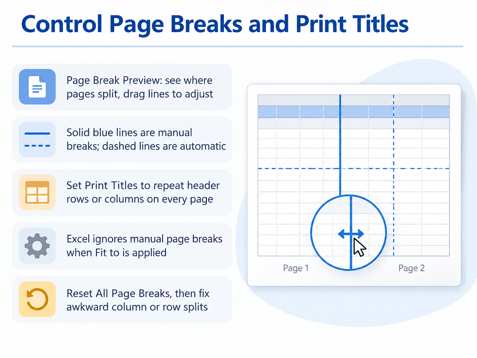 Control Page Breaks and Print Titles