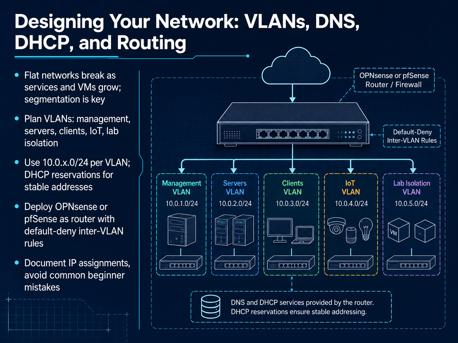 Designing Your Network: VLANs, DNS, DHCP, and Routing