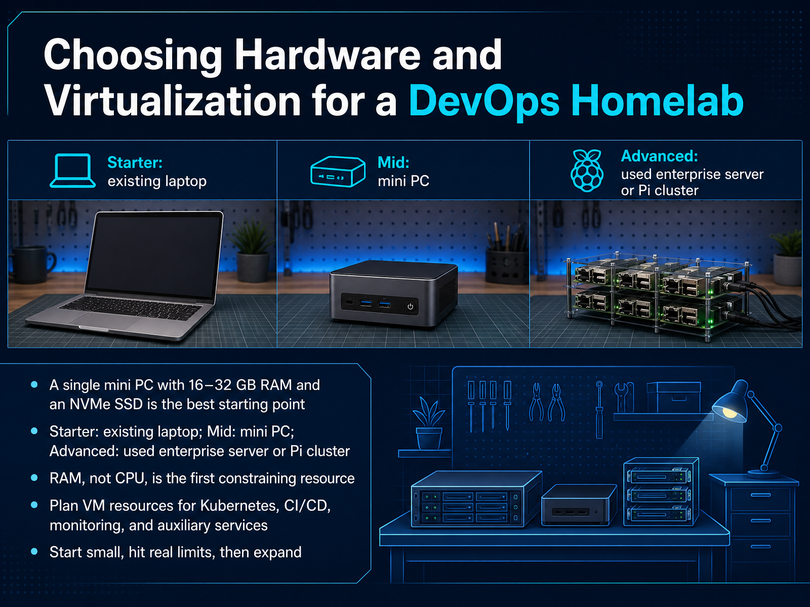 Choosing Hardware and Virtualization for a DevOps Homelab