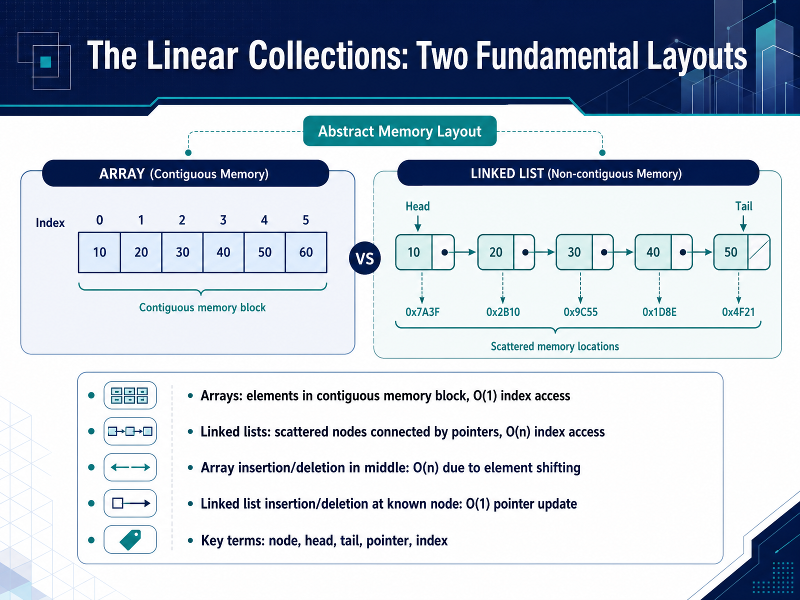 The Linear Collections: Two Fundamental Layouts