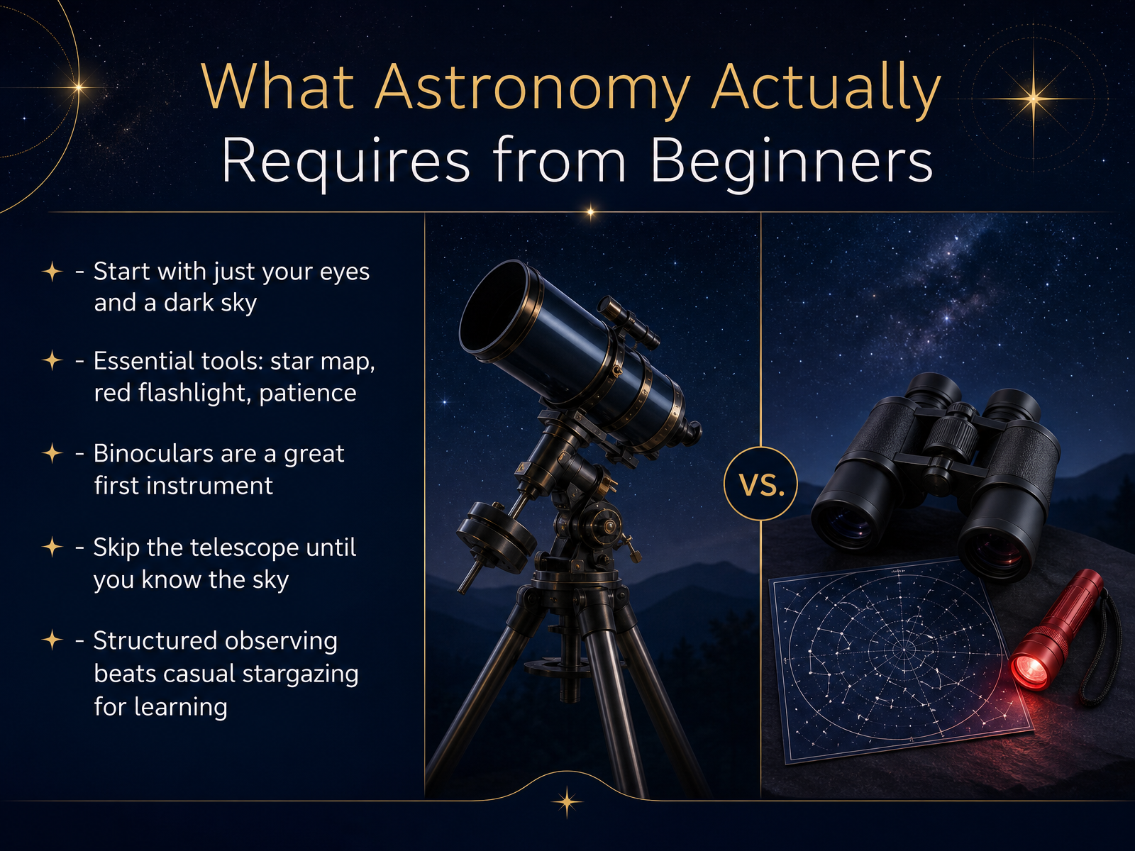 What Astronomy Actually Requires from Beginners
