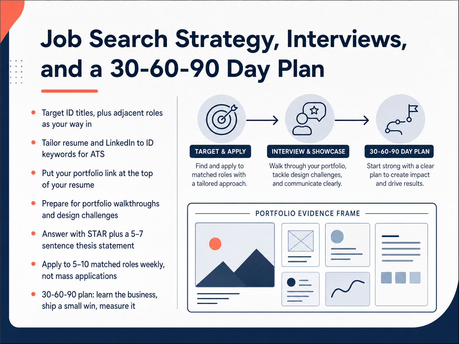 Job Search Strategy, Interviews, and a 30-60-90 Day Plan