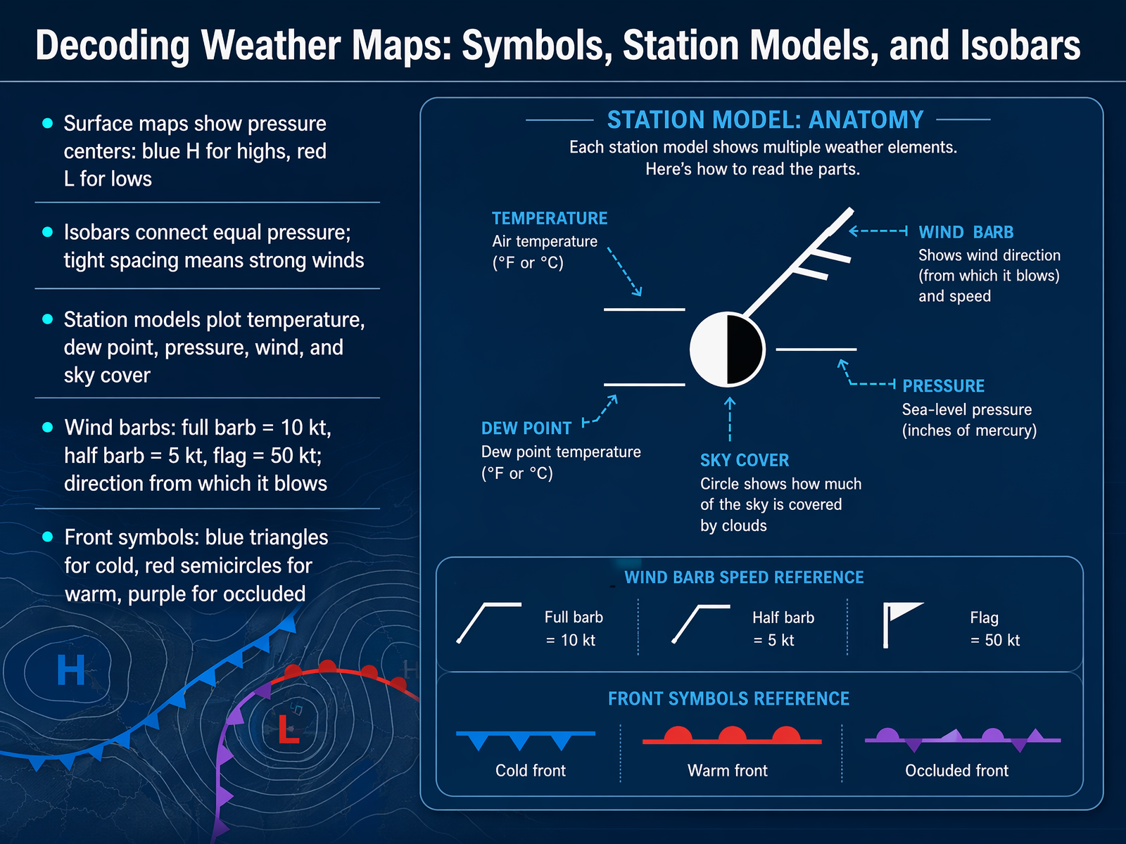 Decoding Weather Maps: Symbols, Station Models, and Isobars