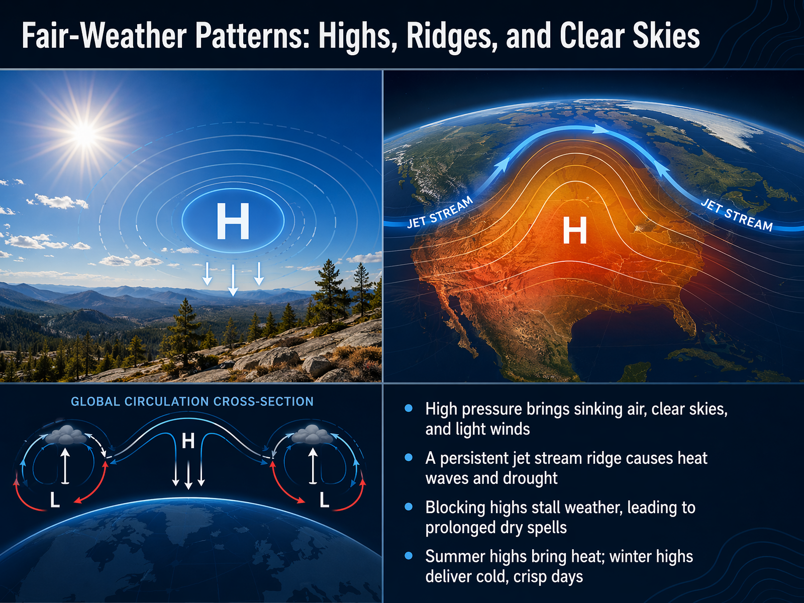 Fair-Weather Patterns: Highs, Ridges, and Clear Skies