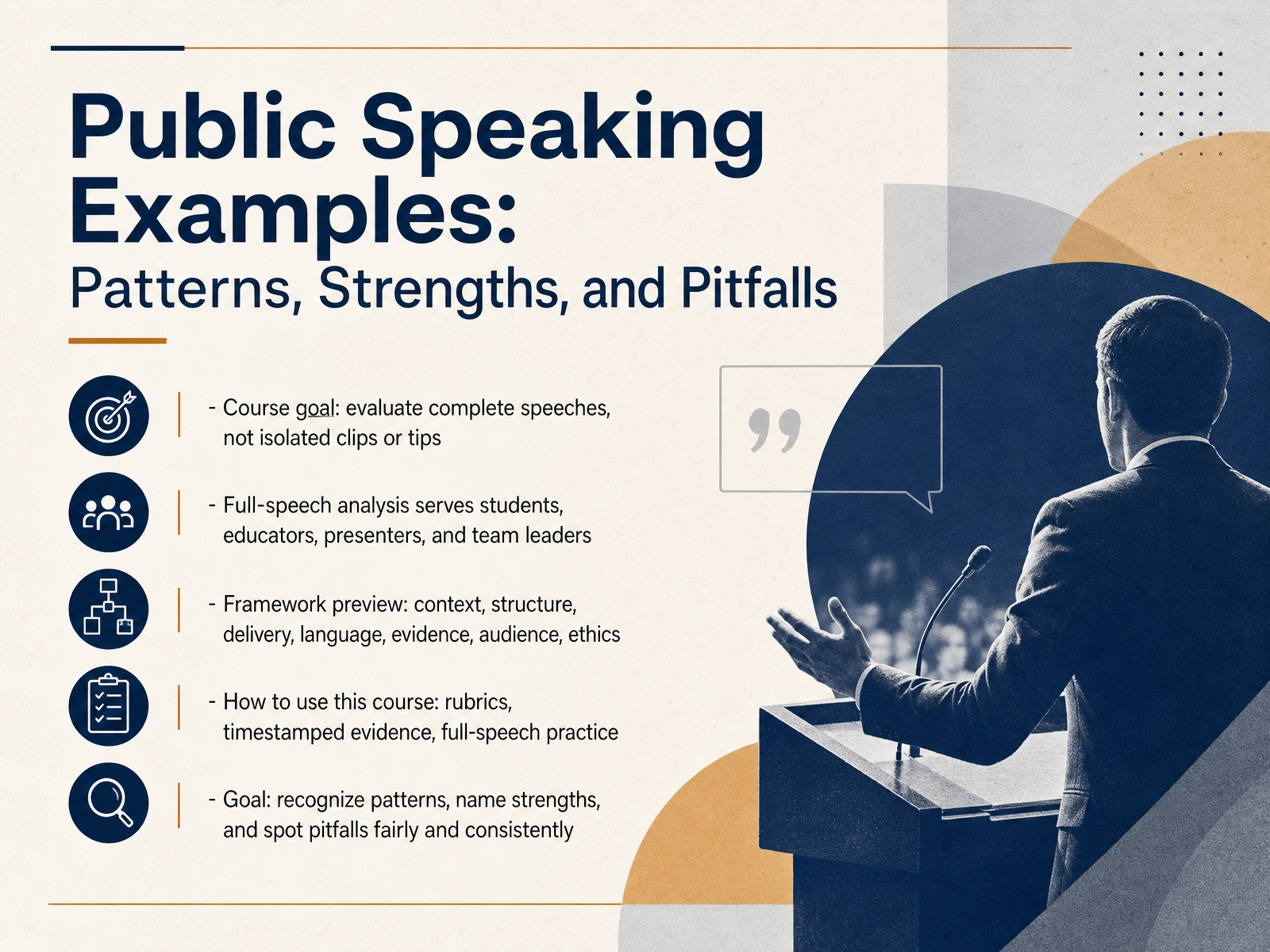 Public Speaking Patterns and Pitfalls