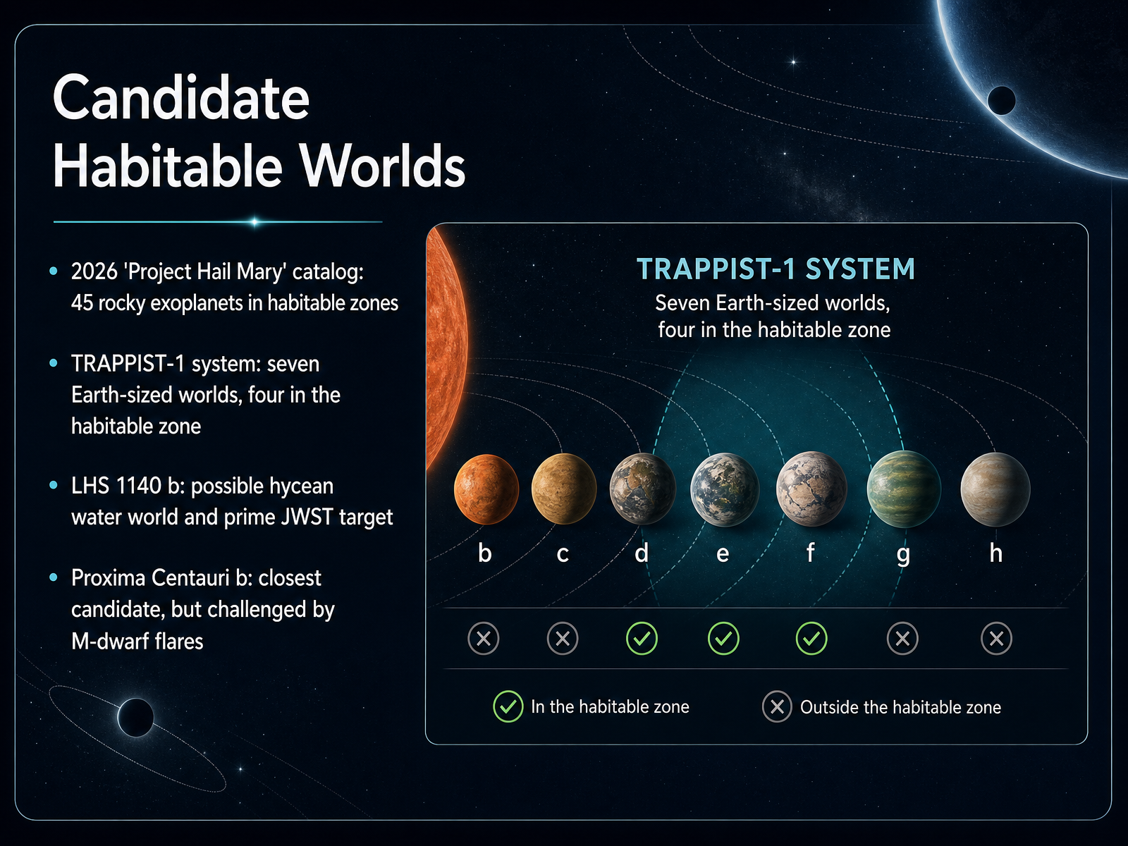 Candidate Habitable Worlds