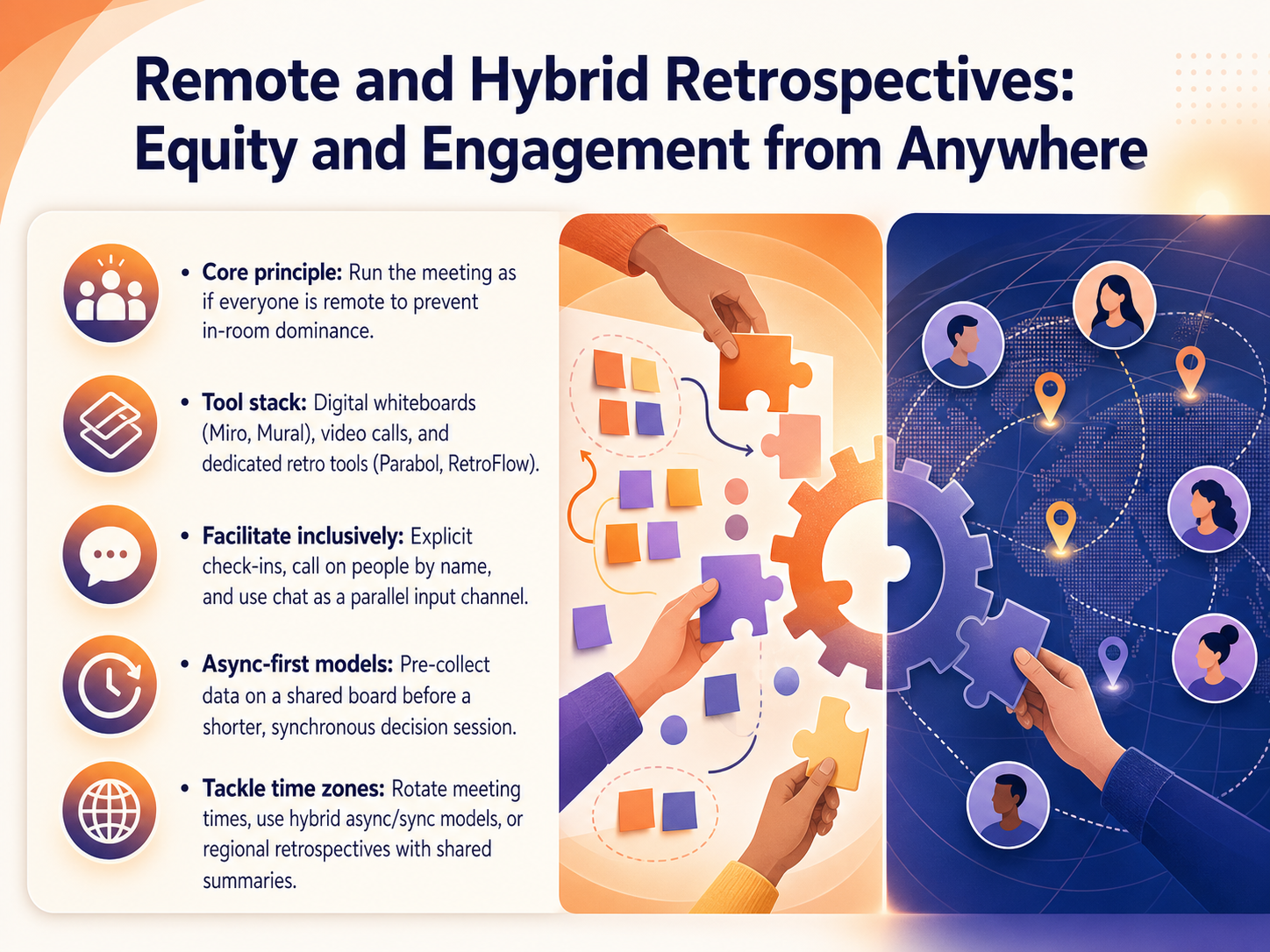 Remote and Hybrid Retrospectives: Equity and Engagement from Anywhere