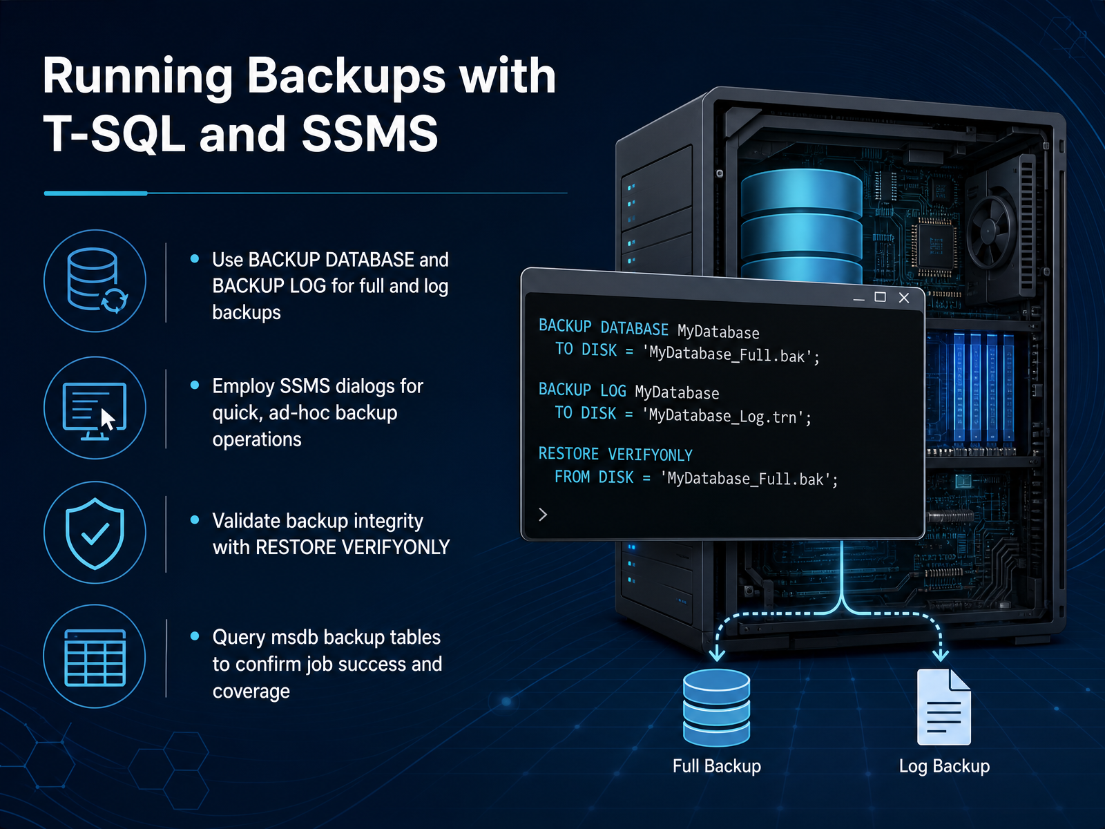 Running Backups with T-SQL and SSMS