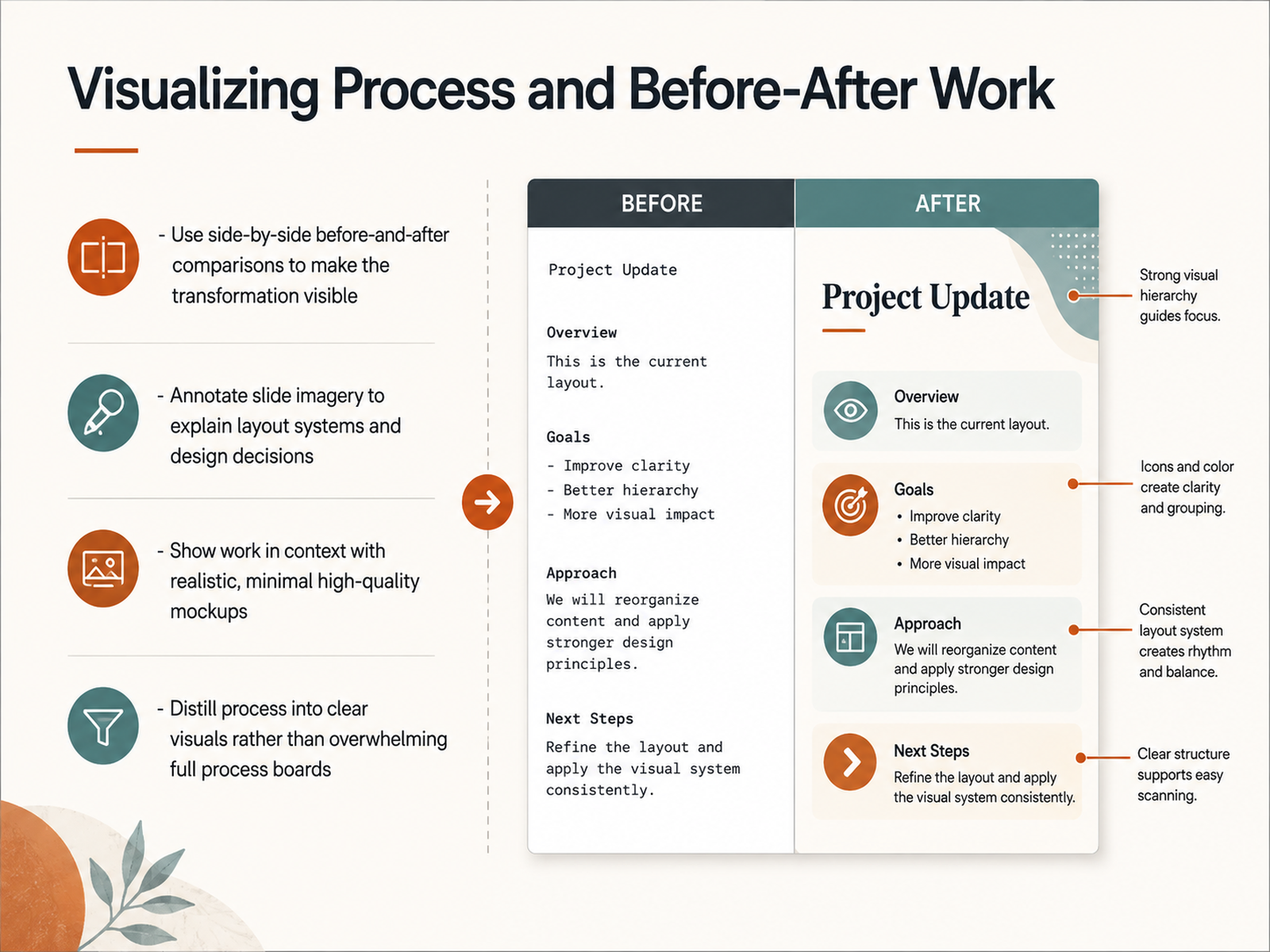 Visualizing Process and Before-After Work
