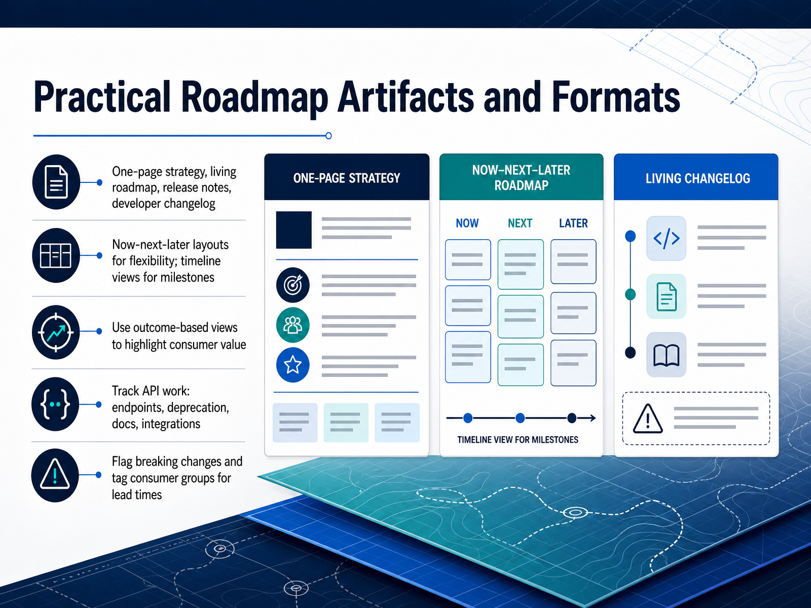 Practical Roadmap Artifacts and Formats