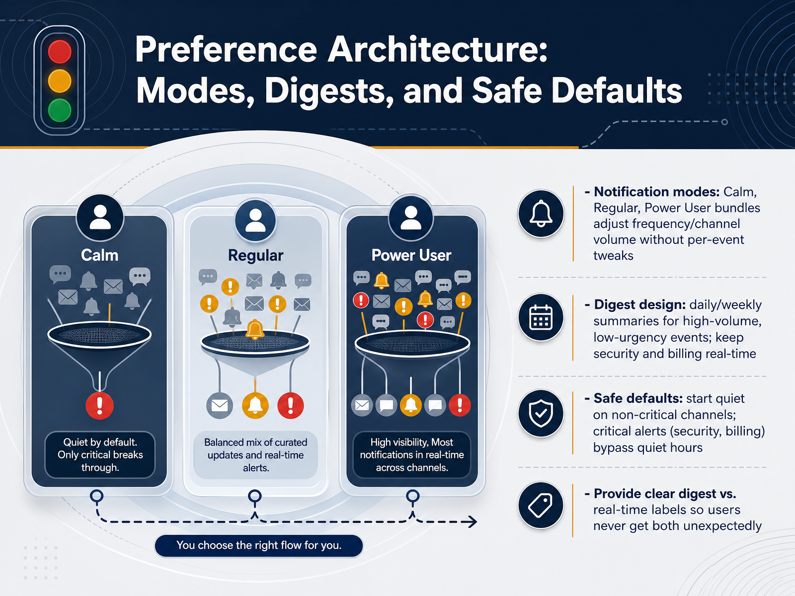 Preference Architecture: Modes, Digests, and Safe Defaults