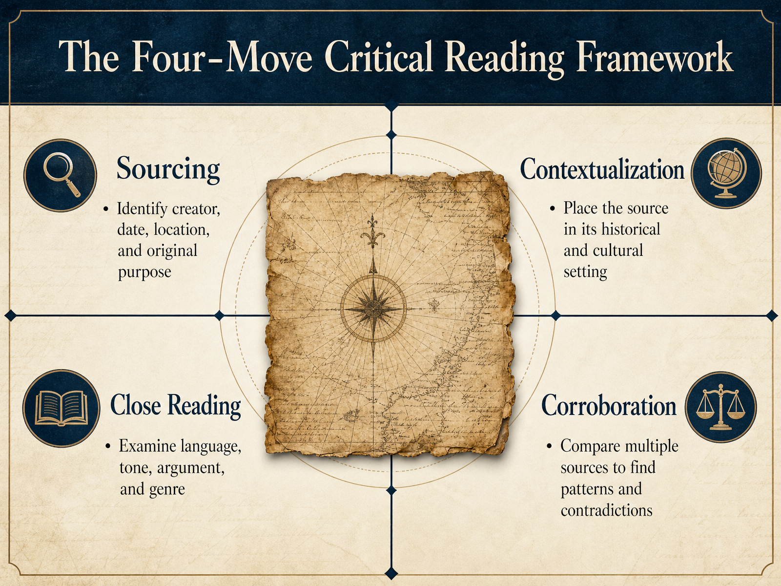 The Four-Move Critical Reading Framework
