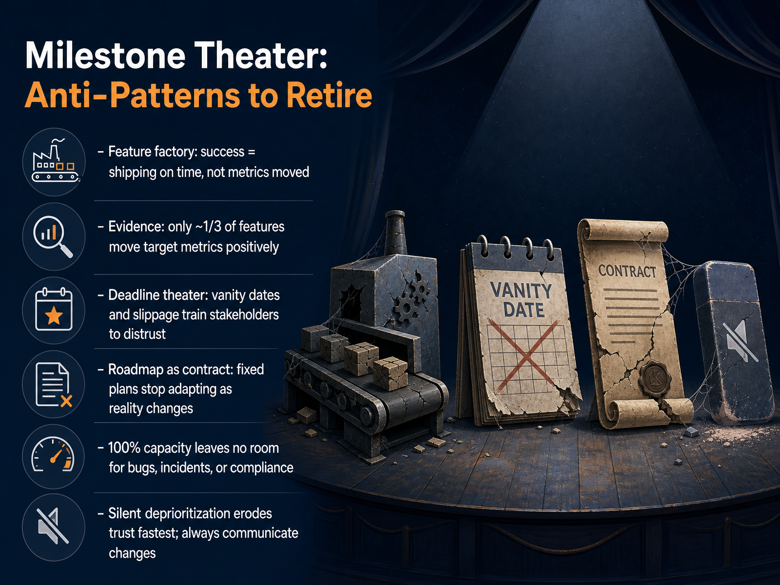 Milestone Theater: Anti-Patterns to Retire