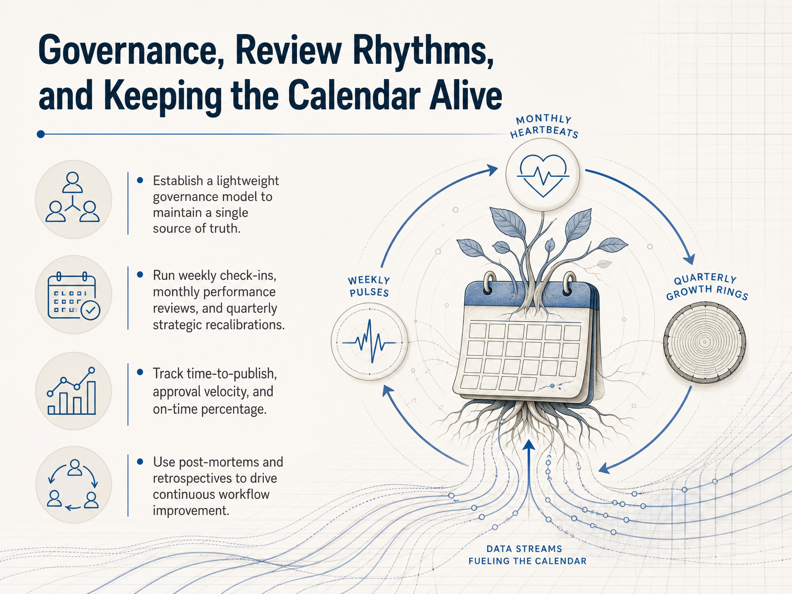 Governance, Review Rhythms, and Keeping the Calendar Alive