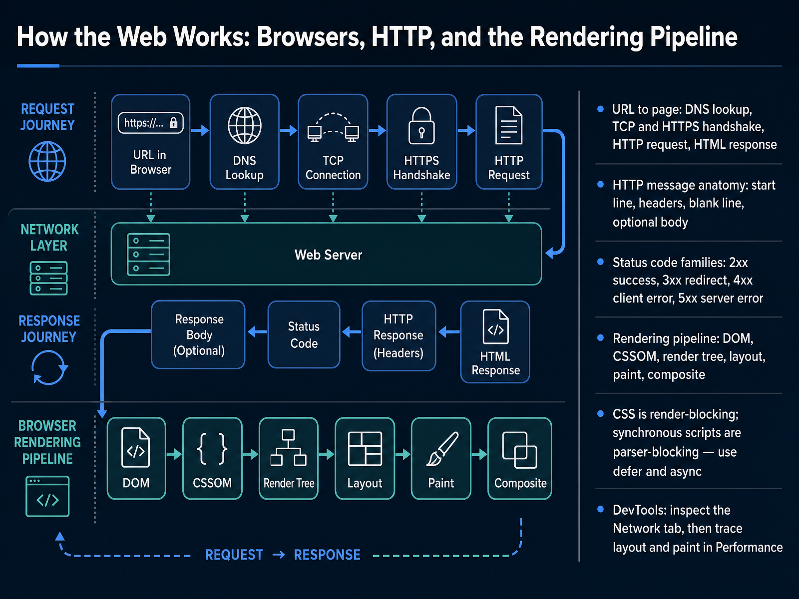 How the Web Works: Browsers, HTTP, and the Rendering Pipeline