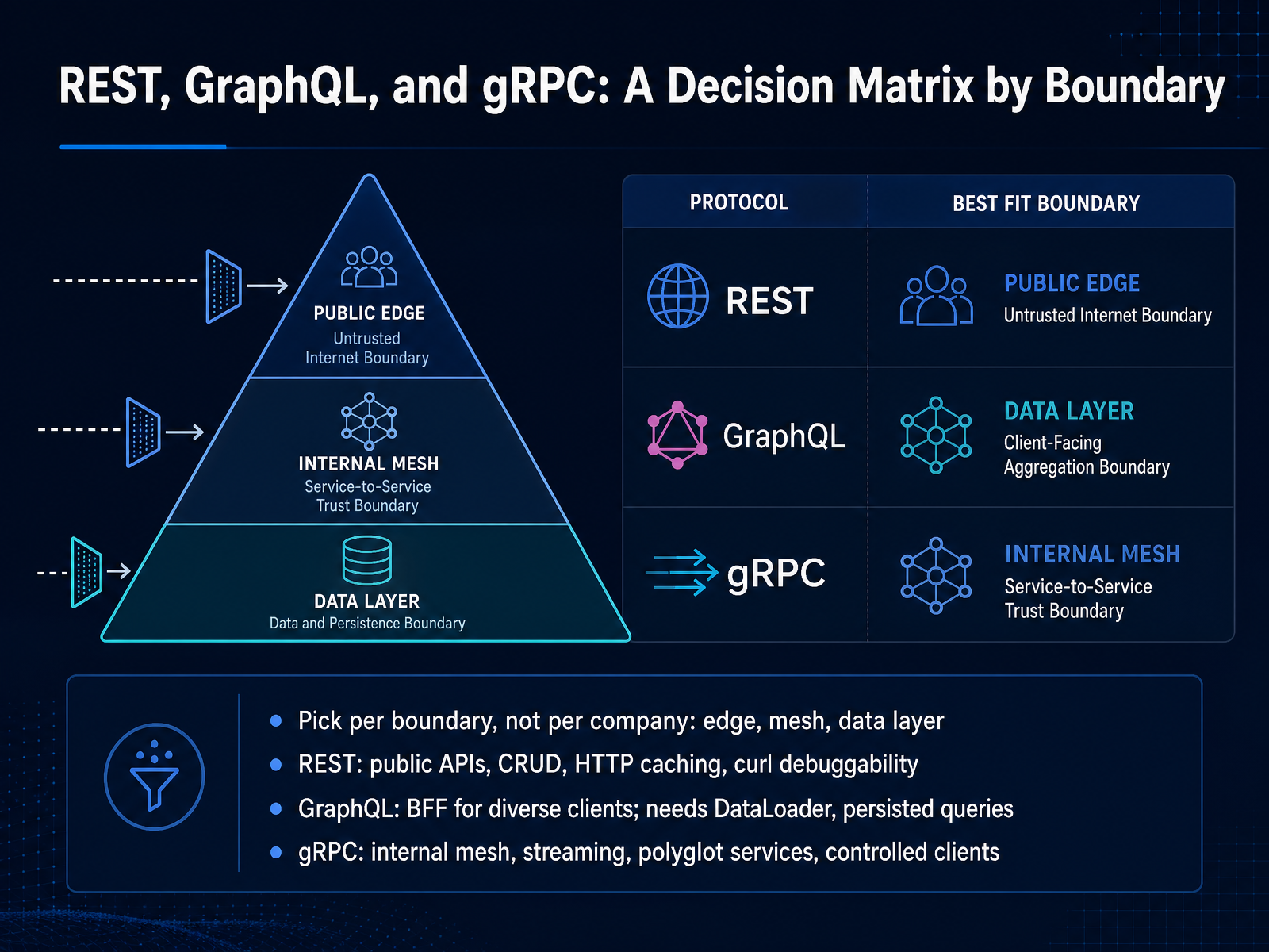 REST, GraphQL, and gRPC: A Decision Matrix by Boundary