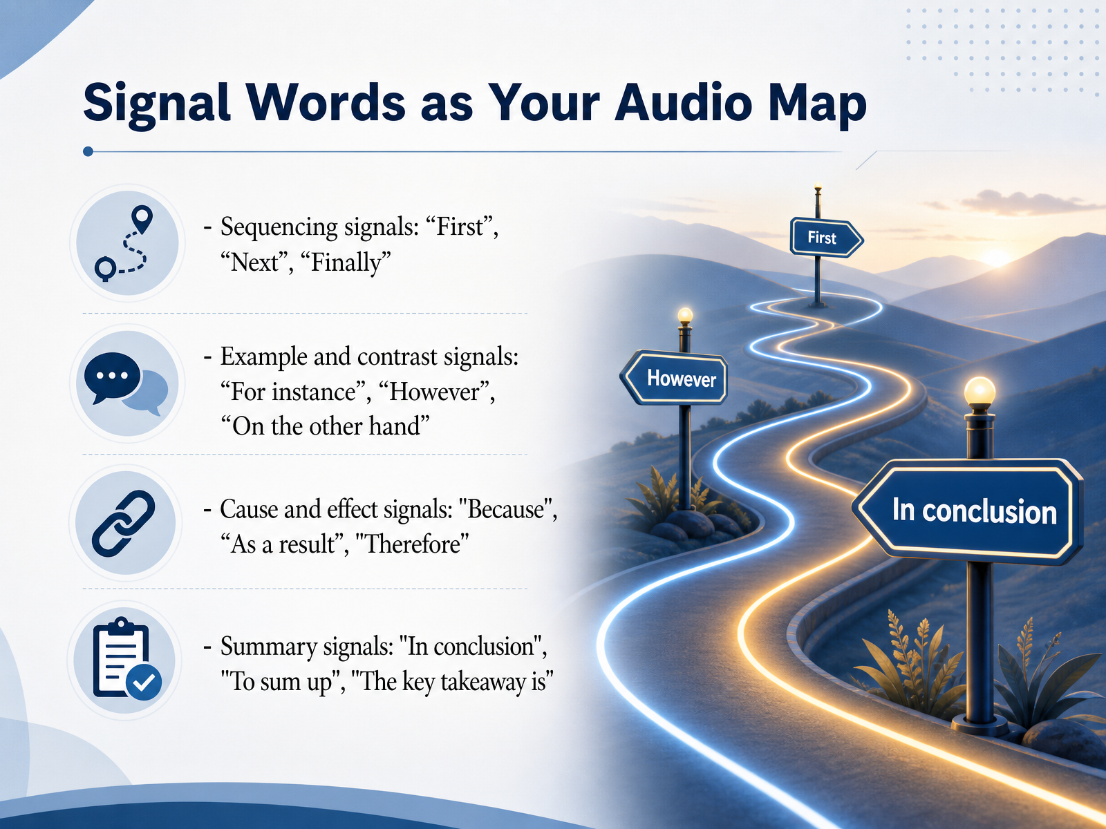 Signal Words as Your Audio Map