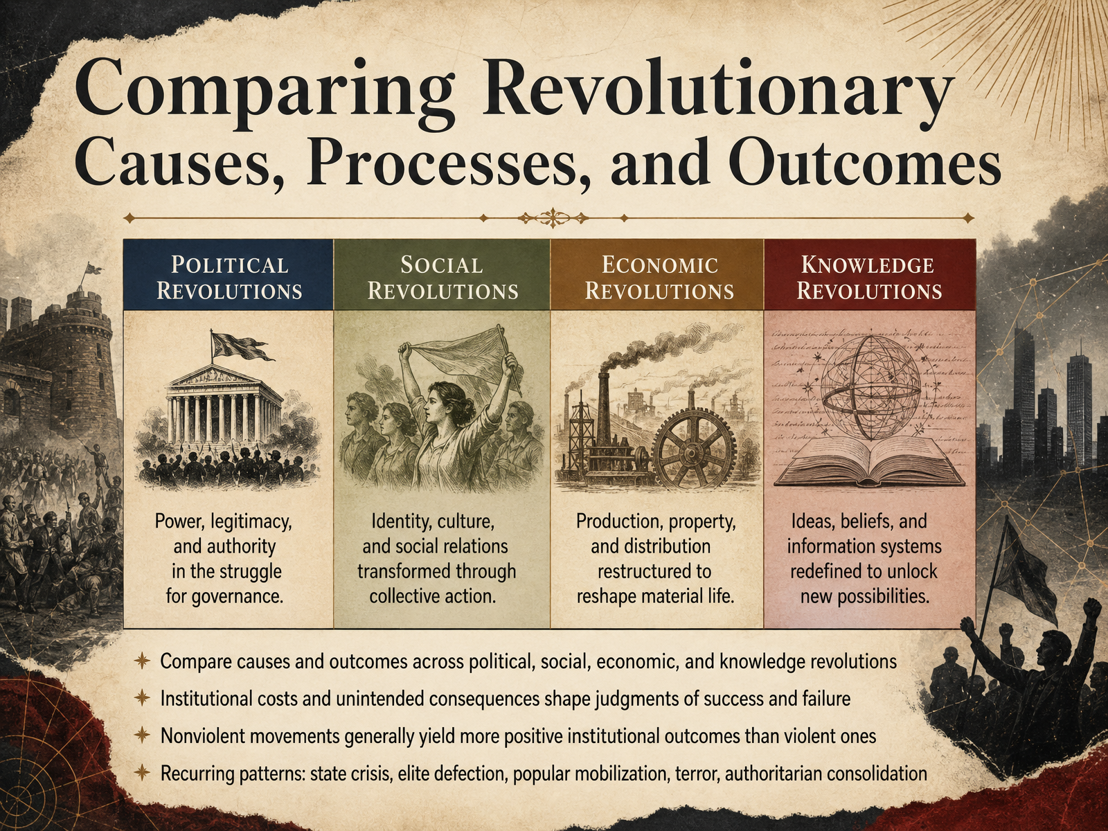 Comparing Revolutionary Causes, Processes, and Outcomes