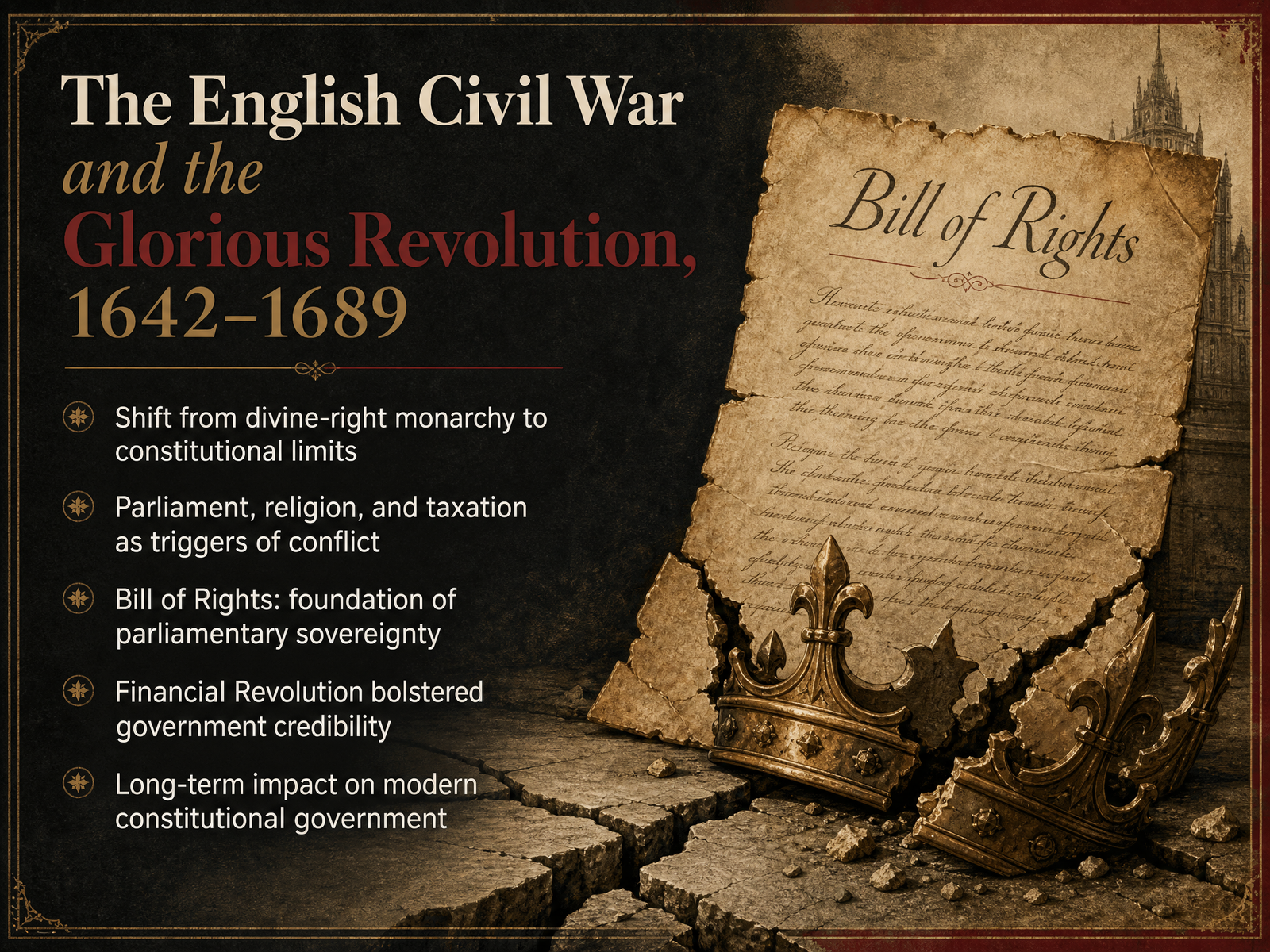The English Civil War and the Glorious Revolution, 1642–1689