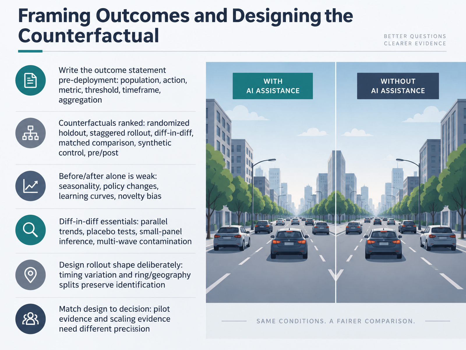Framing Outcomes and Designing the Counterfactual