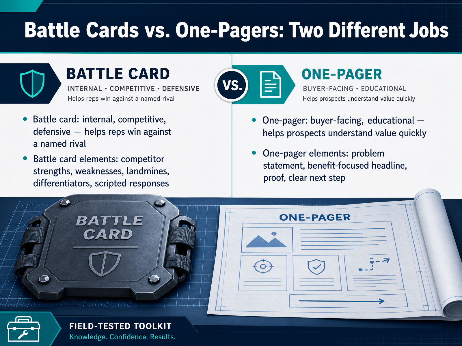 Battle Cards vs. One-Pagers: Two Different Jobs