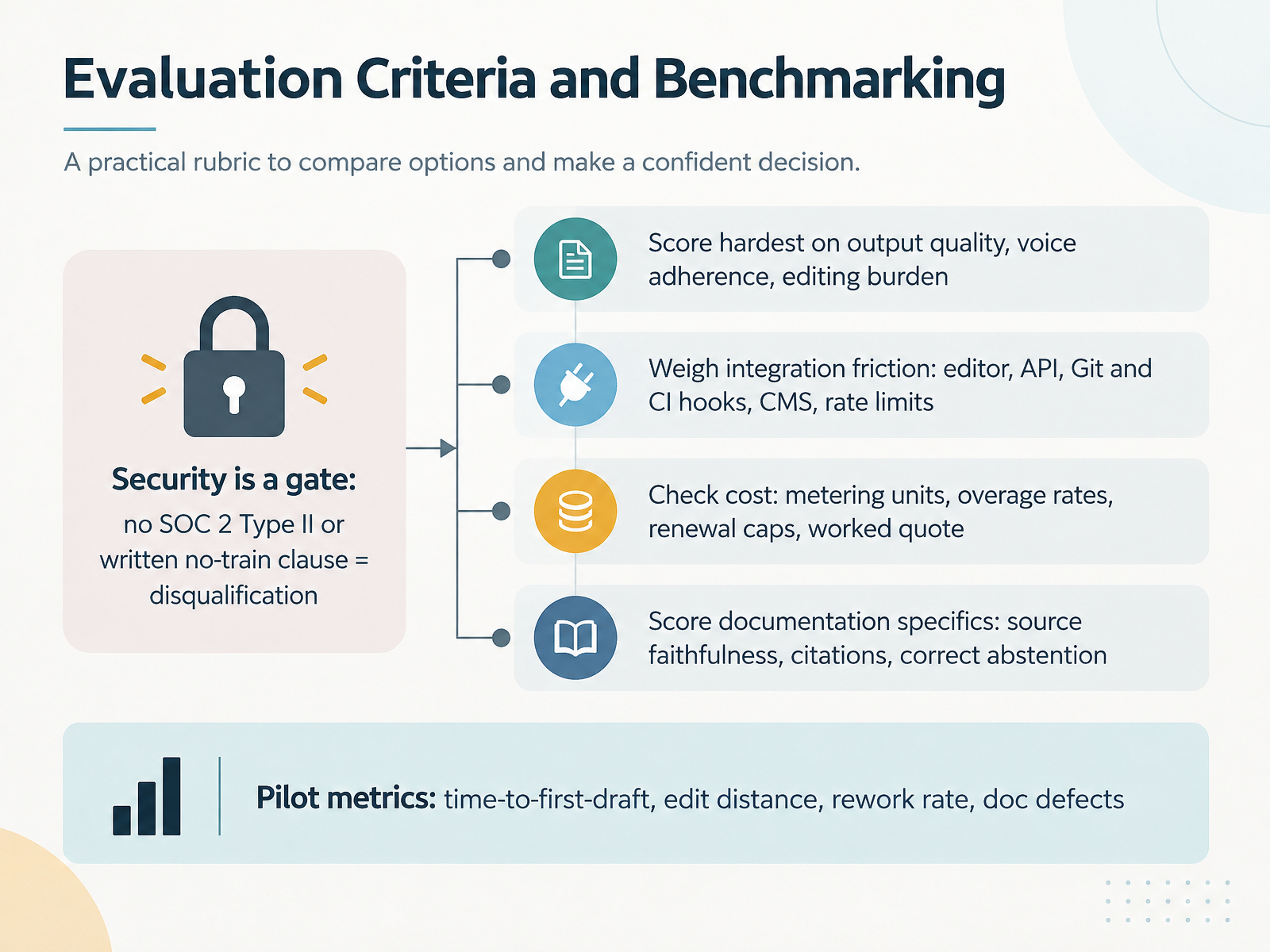Evaluation Criteria and Benchmarking