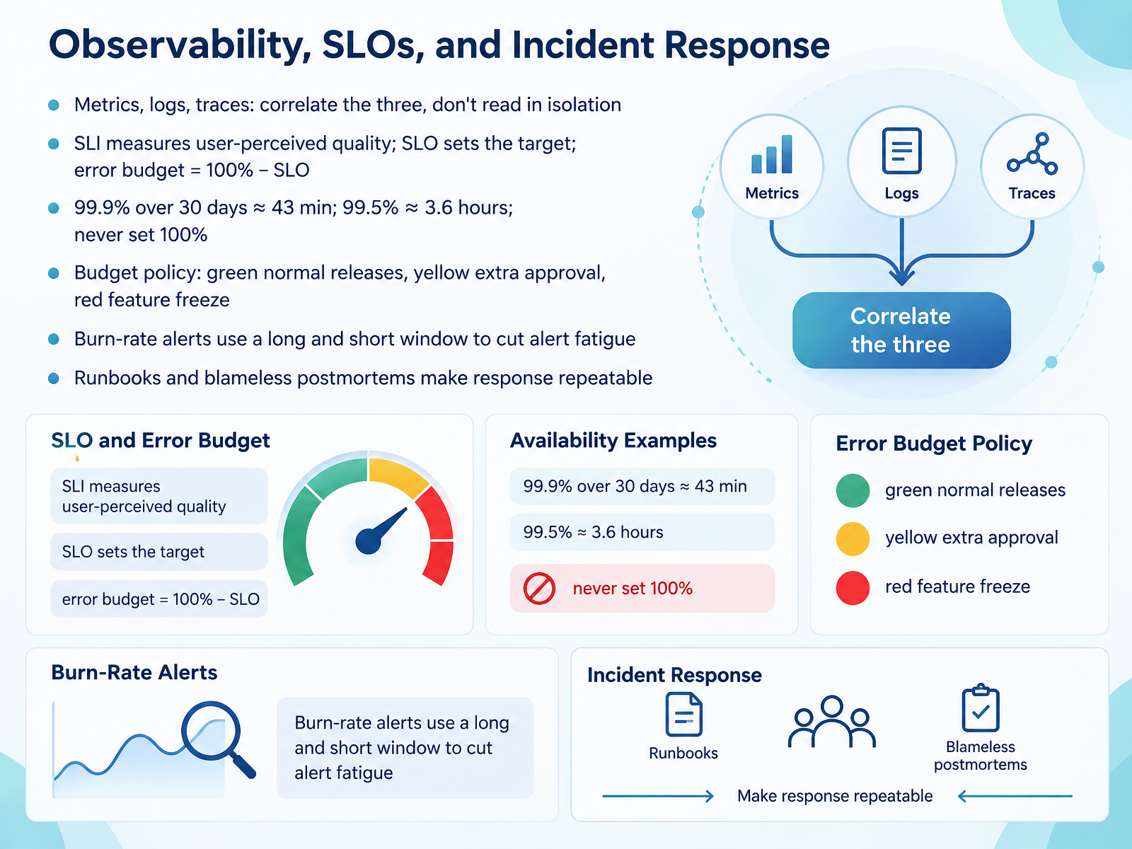Observability, SLOs, and Incident Response