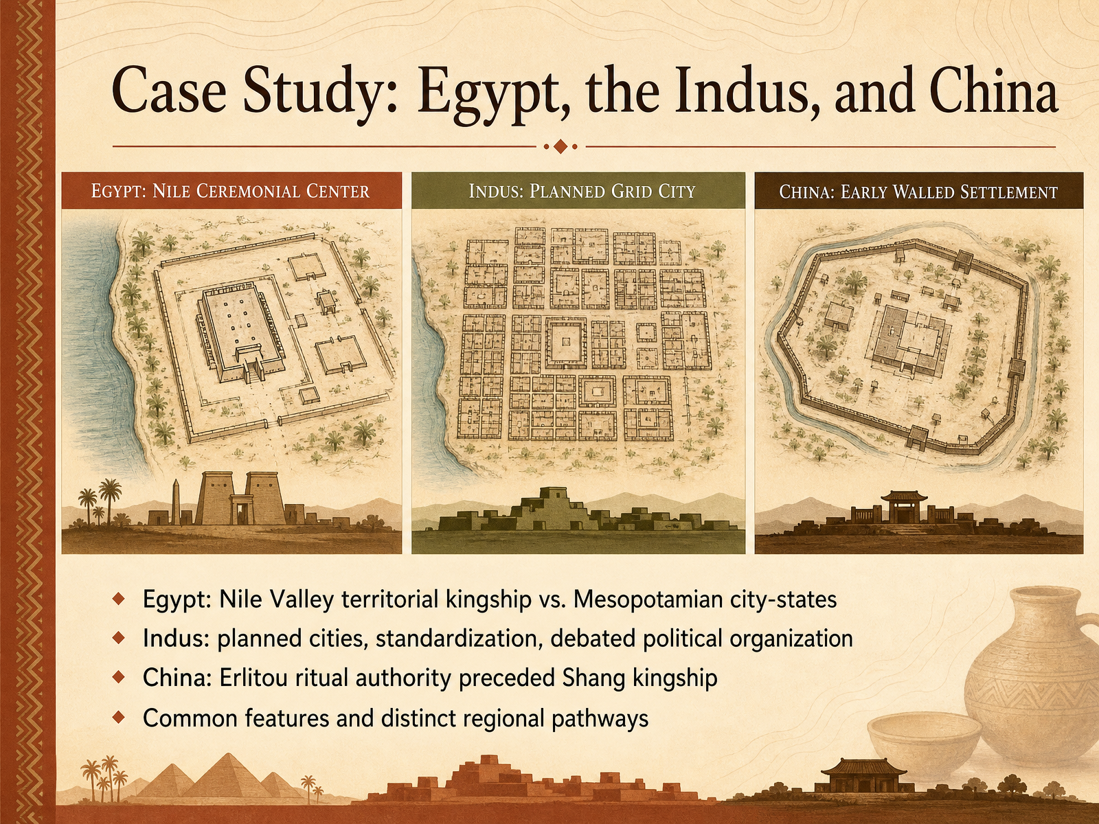 Case Study: Egypt, the Indus, and China