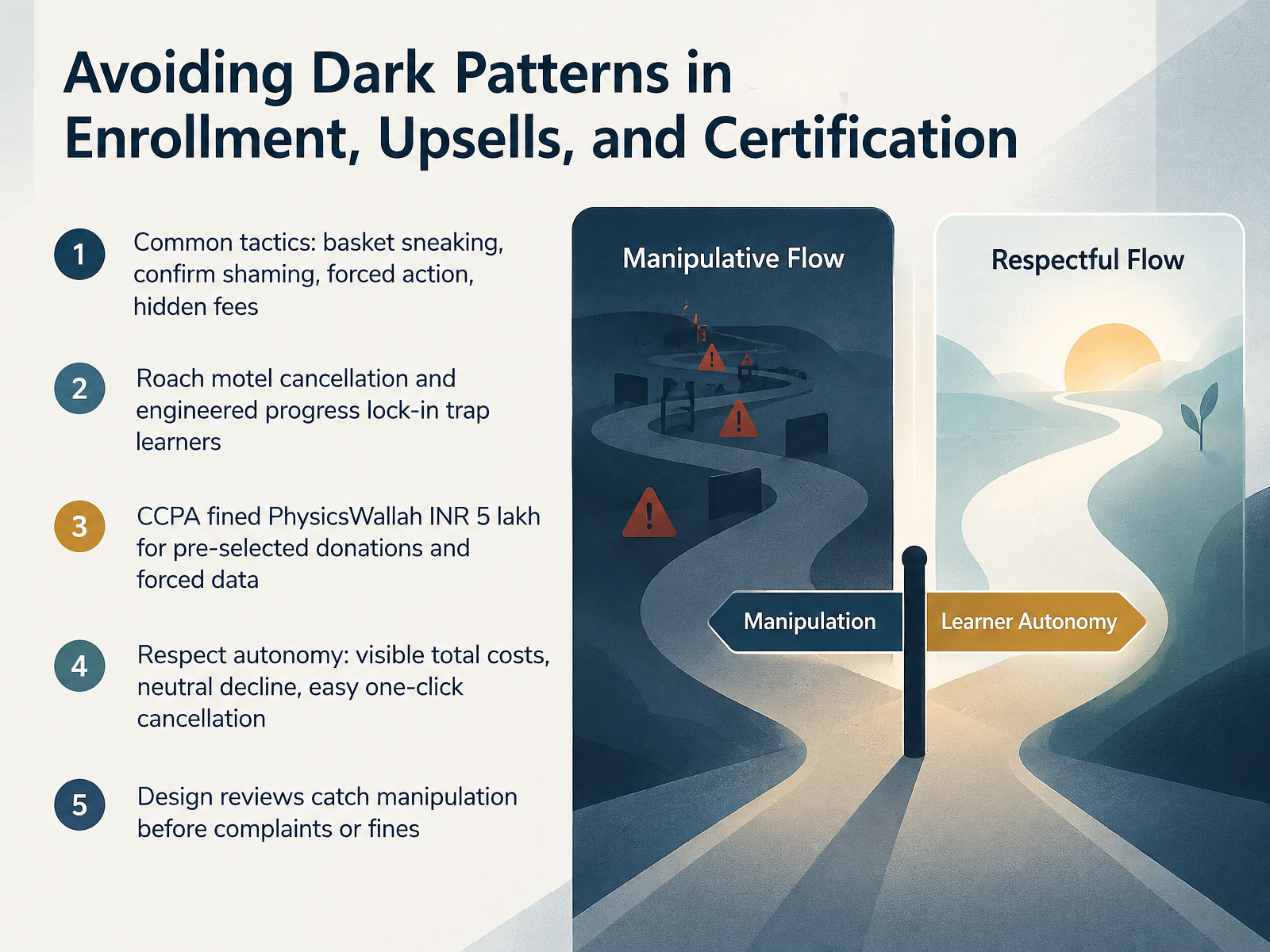 Avoiding Dark Patterns in Enrollment, Upsells, and Certification