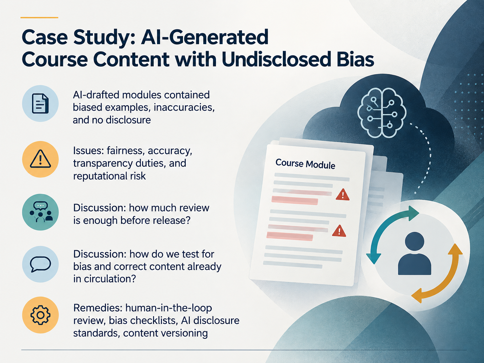 Case Study: AI-Generated Course Content with Undisclosed Bias