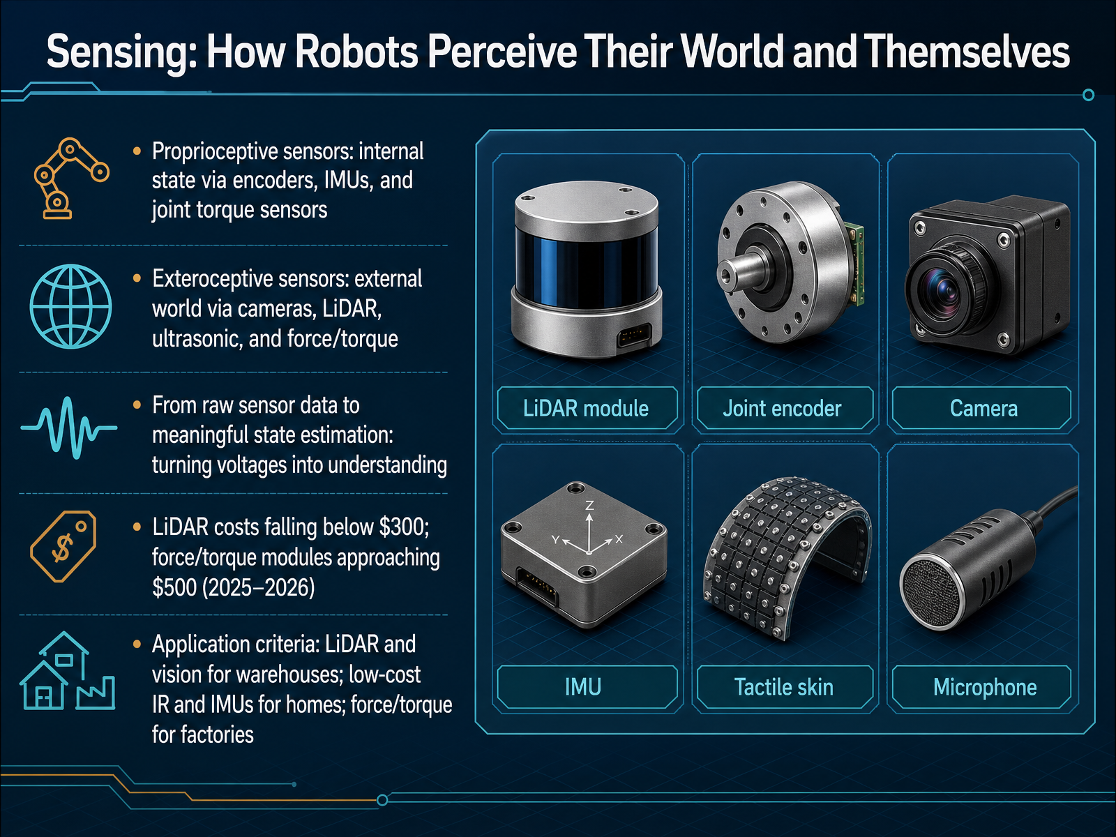 Sensing: How Robots Perceive Their World and Themselves
