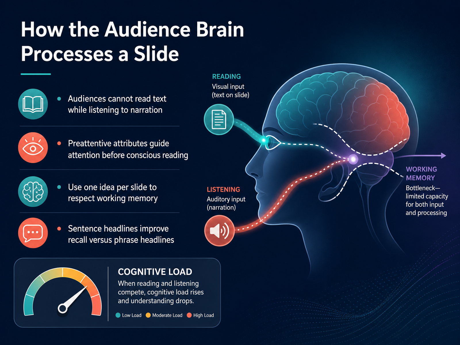 How the Audience Brain Processes a Slide