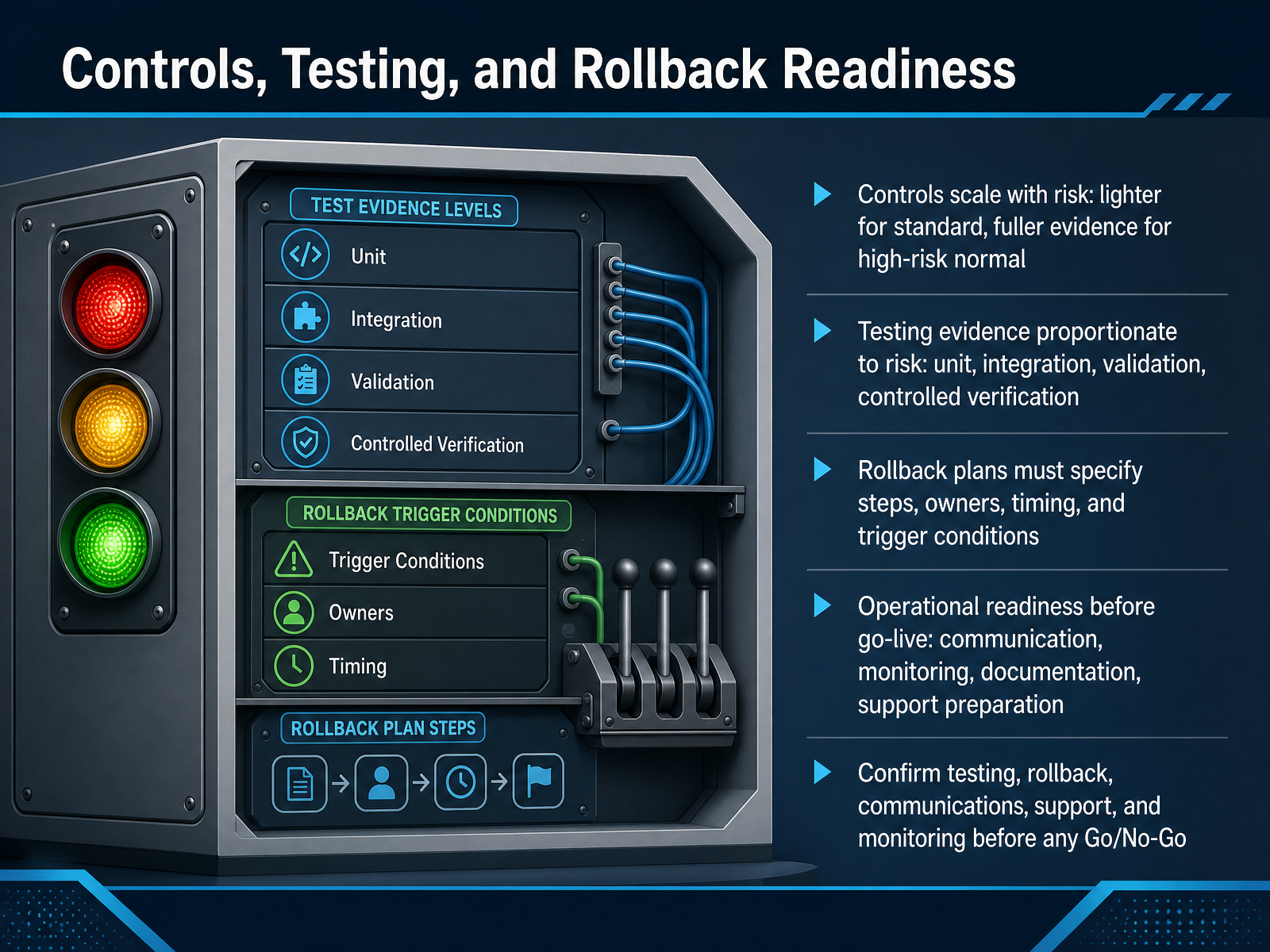 Controls, Testing, and Rollback Readiness